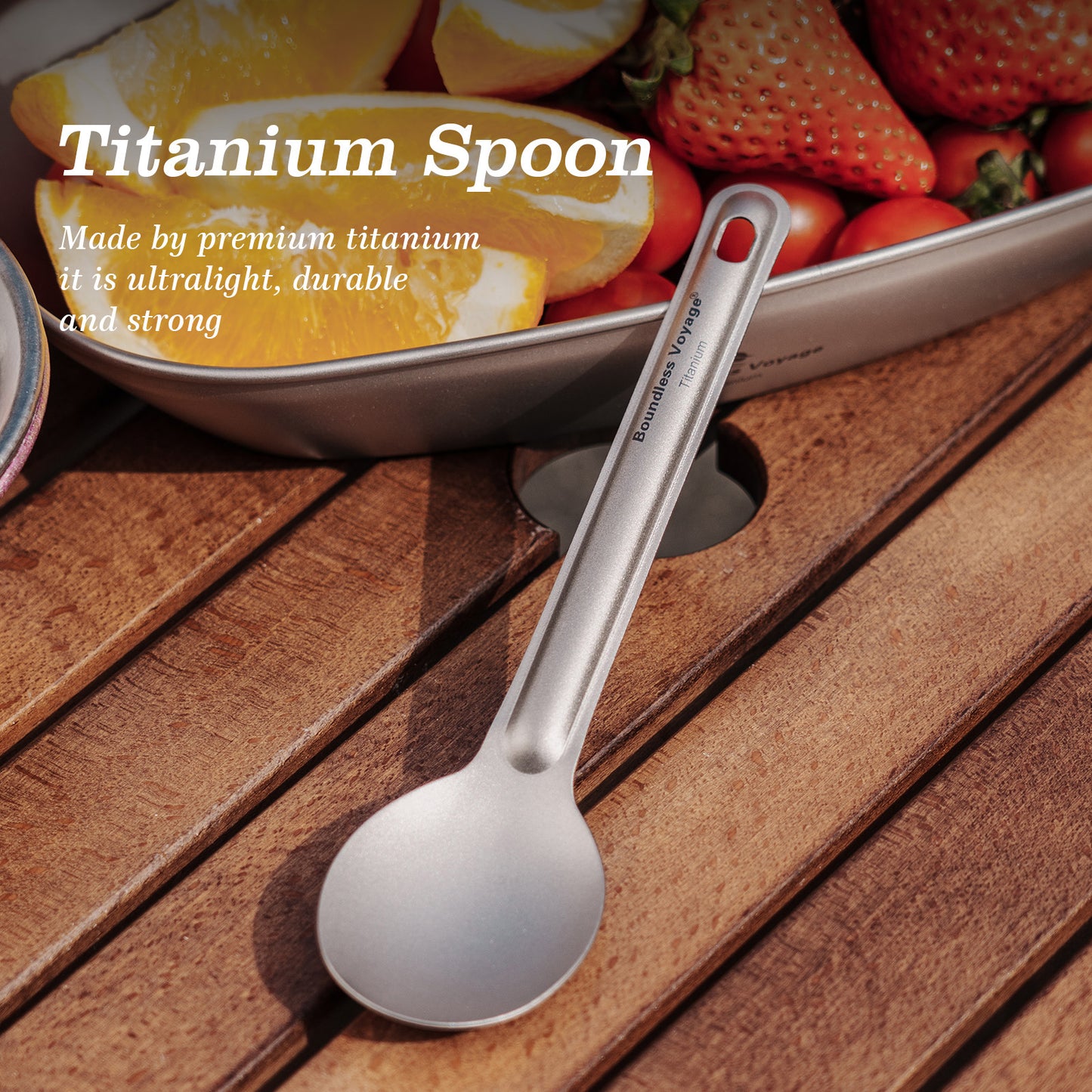 Boundless Voyage Titanium Spoon & Spork Camping Tableware Outdoor Flatware with Storage Bag Cooking Utensils for Kitchen Ti1036T-1037T