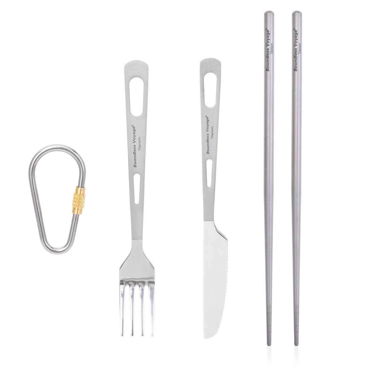 Boundless Voyage Titanium Cutlery Spoon Fork Knife Chopsticks Ultralight Tableware for Camping Hiking Ti1041T-Ti1054T