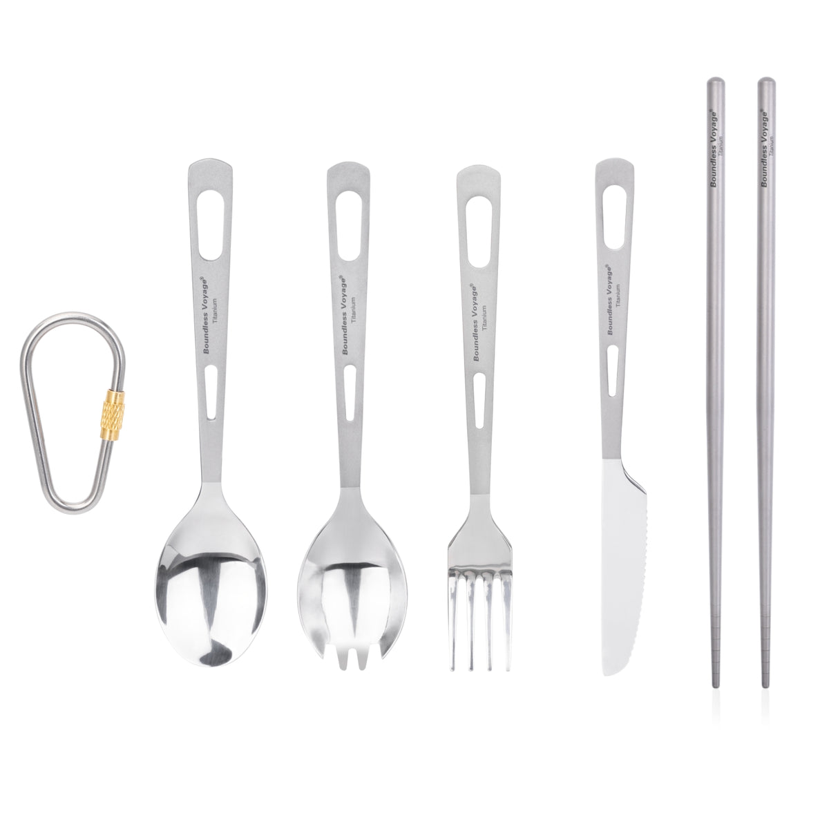 Boundless Voyage Titanium Cutlery Spoon Fork Knife Chopsticks Ultralight Tableware for Camping Hiking Ti1041T-Ti1054T