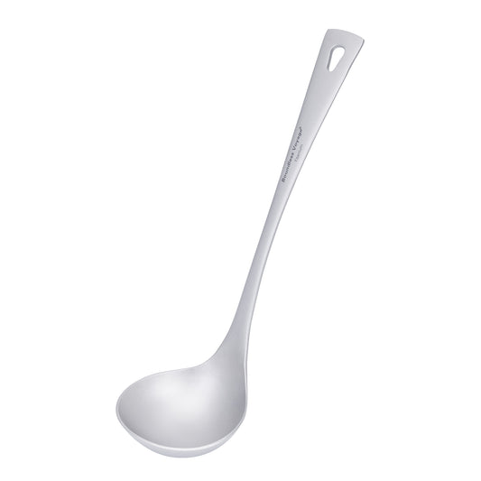 Boundless Voyage Titanium Long Handle Ladle Soup Spoon Thickeness Tableware Porridge Stew Sauce Deep-bowled Ladle Scoop Kitchen Cooking Utensils Ti1059T