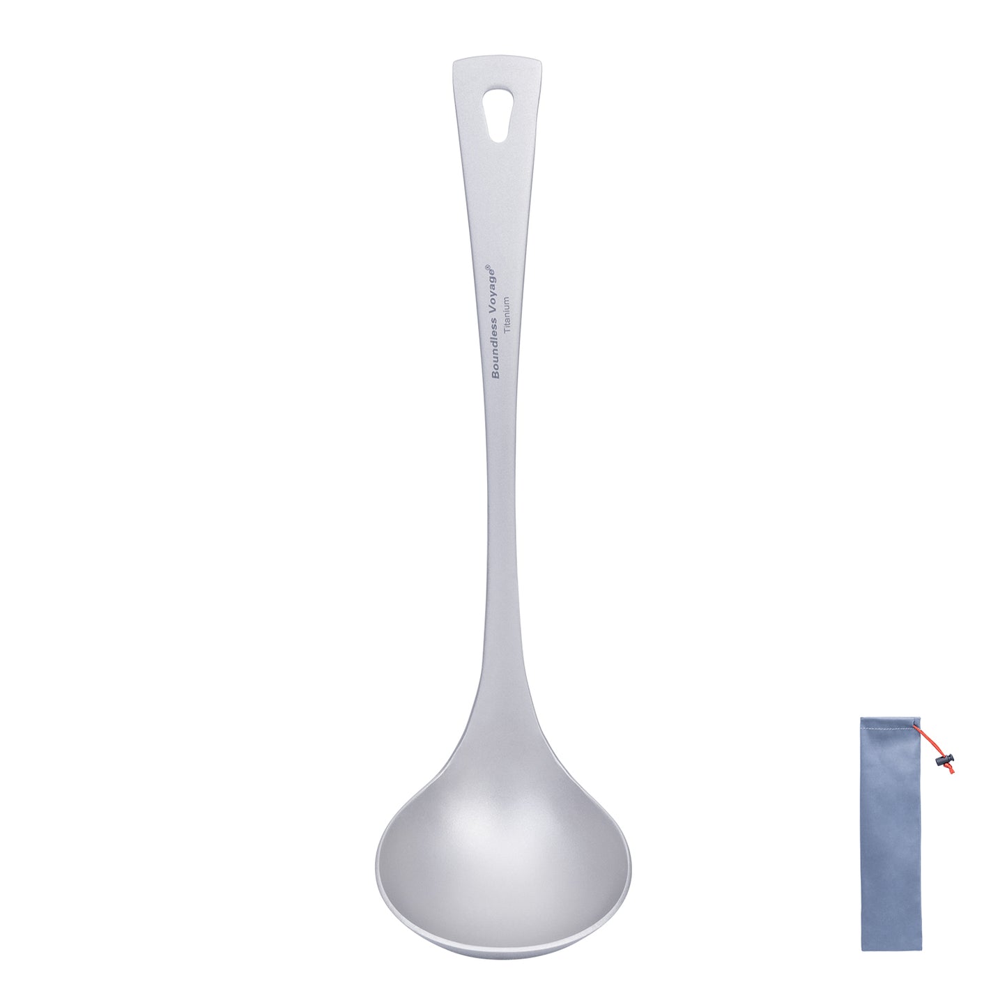 Boundless Voyage Titanium Long Handle Ladle Soup Spoon Thickeness Tableware Porridge Stew Sauce Deep-bowled Ladle Scoop Kitchen Cooking Utensils Ti1059T