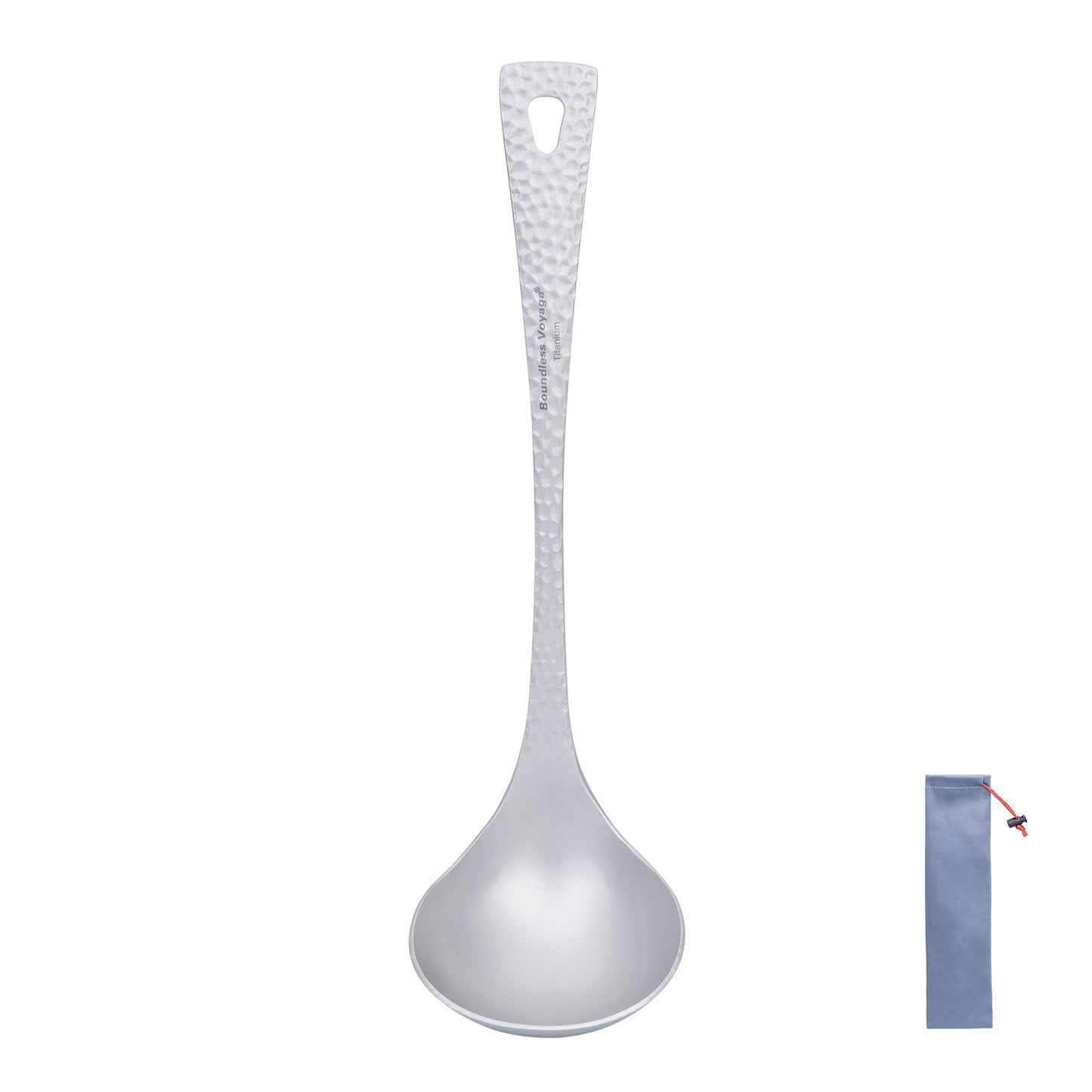 Boundless Voyage Titanium Long Handle Ladle Soup Spoon Thickeness Tableware Porridge Stew Sauce Deep-bowled Ladle Scoop Kitchen Cooking Utensils Ti1060T