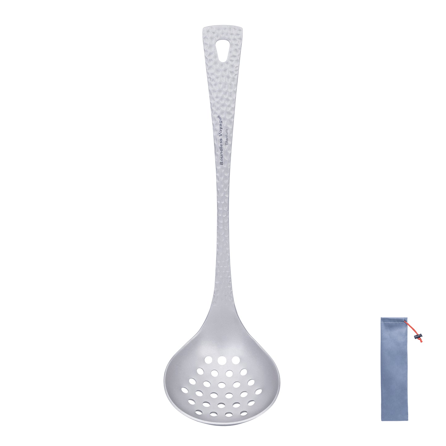 Boundless Voyage Titanium Skimmer Spoon Lightweight Cooking Skimmer Ladle with Long Handle Food Strainer Colander Kitchen Tools Ti1061T