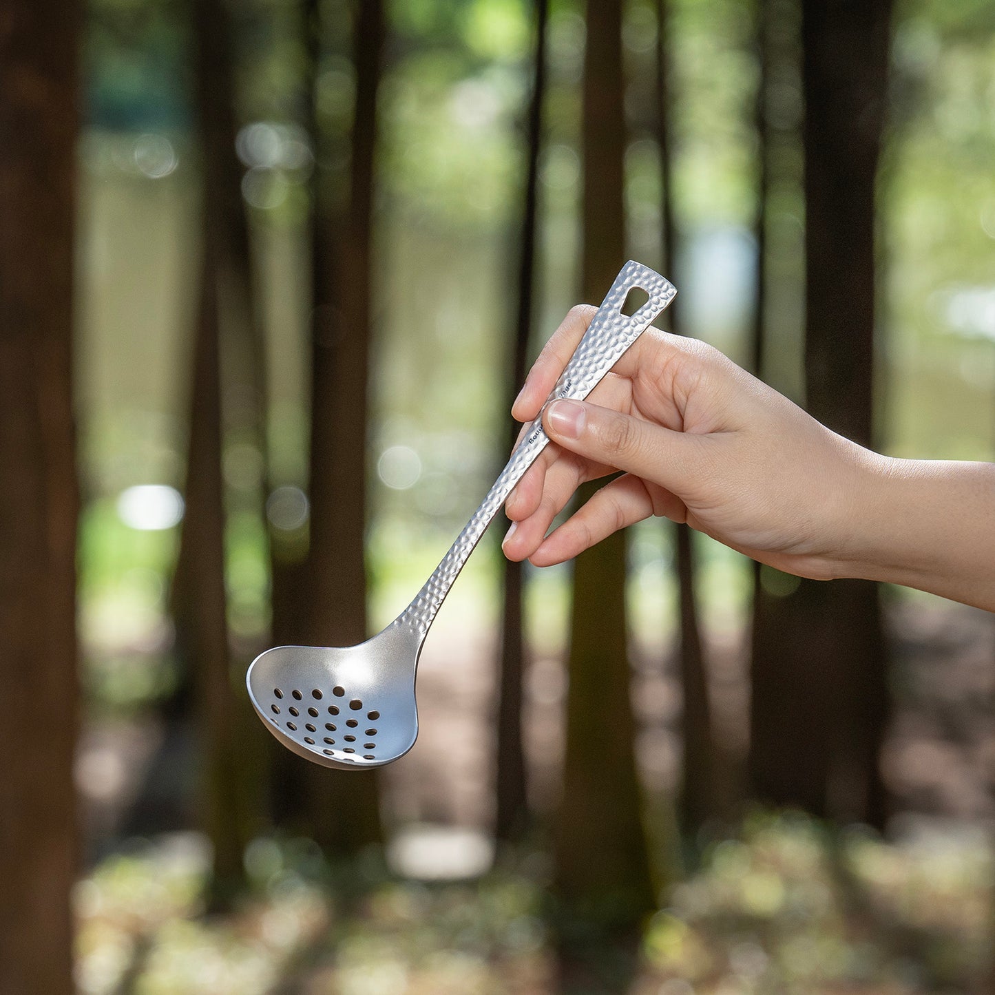 Boundless Voyage Titanium Skimmer Spoon Lightweight Cooking Skimmer Ladle with Long Handle Food Strainer Colander Kitchen Tools Ti1061T