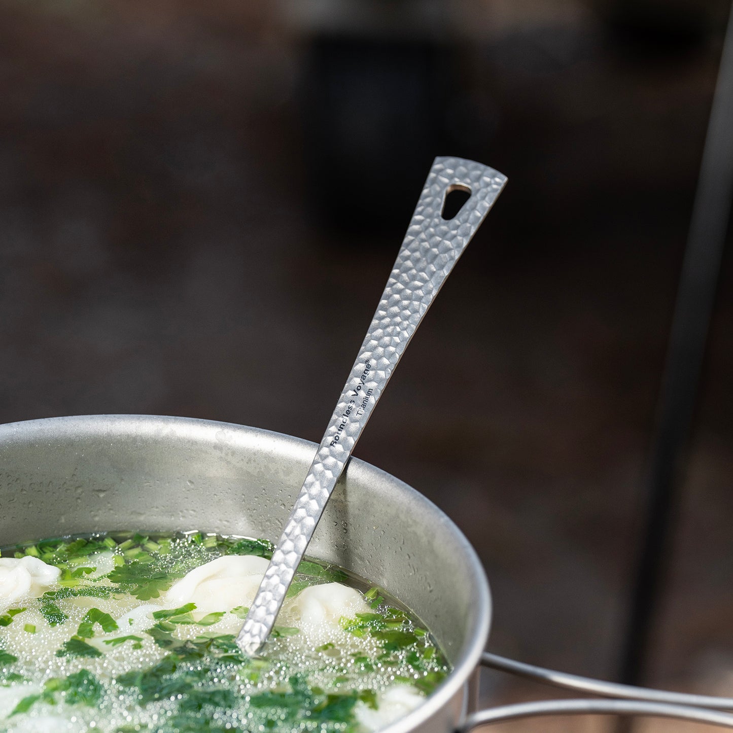 Boundless Voyage Titanium Ladle Durable Long Handle Soup Ladle Serving Spoon Ladles For Cooking Gravy Sauces Ti1062T