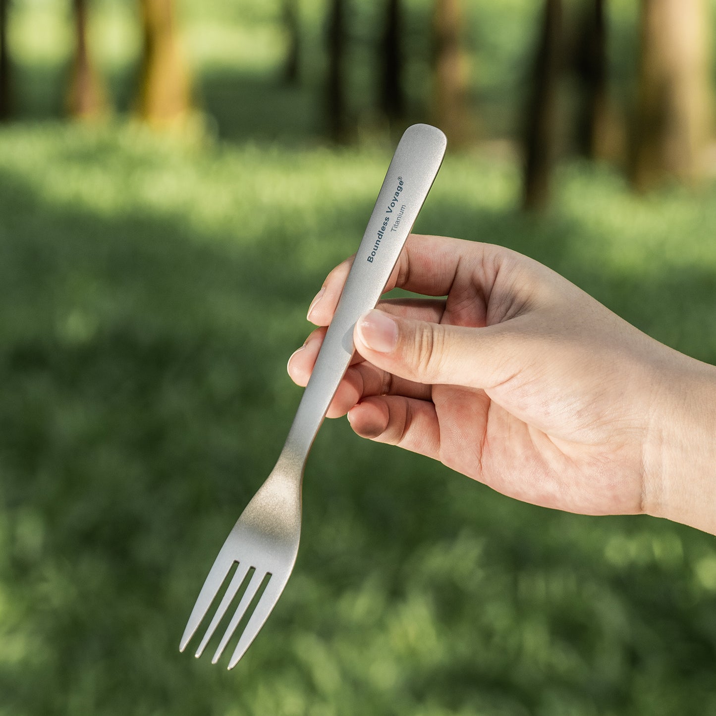 Boundless Voyage Titanium Spoon Fork Chopsticks Set, Ultralight Portable Outdoor Camping Cutlery for Soup Daily Meals Ti1068T-Ti1071T