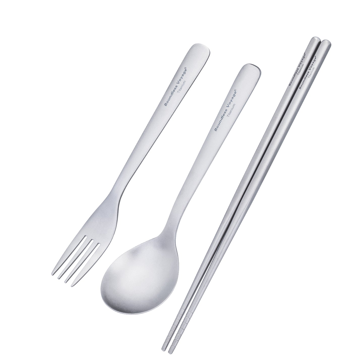 Boundless Voyage Titanium Spoon Fork Chopsticks Set, Ultralight Portable Outdoor Camping Cutlery for Soup Daily Meals Ti1068T-Ti1071T