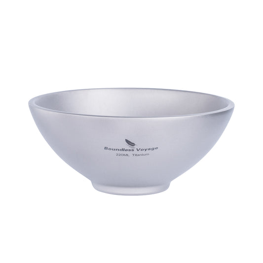 Boundless Voyage Titanium Double-Wall Bowl Set, 220ml & 450ml Nestable Anti-Scald for Family Camping Ti1085T Ti1086T