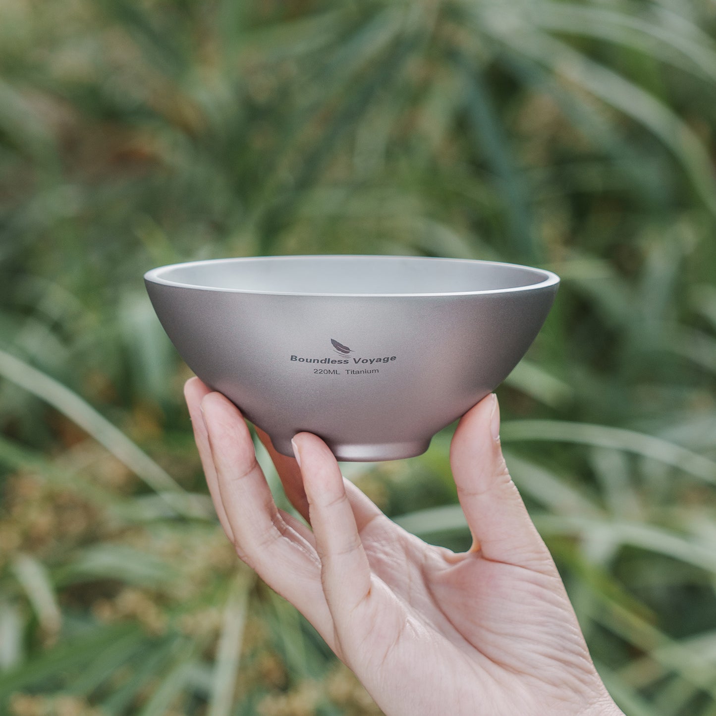 Boundless Voyage Titanium Double-Wall Bowl Set, 220ml & 450ml Nestable Anti-Scald for Family Camping Ti1085T Ti1086T
