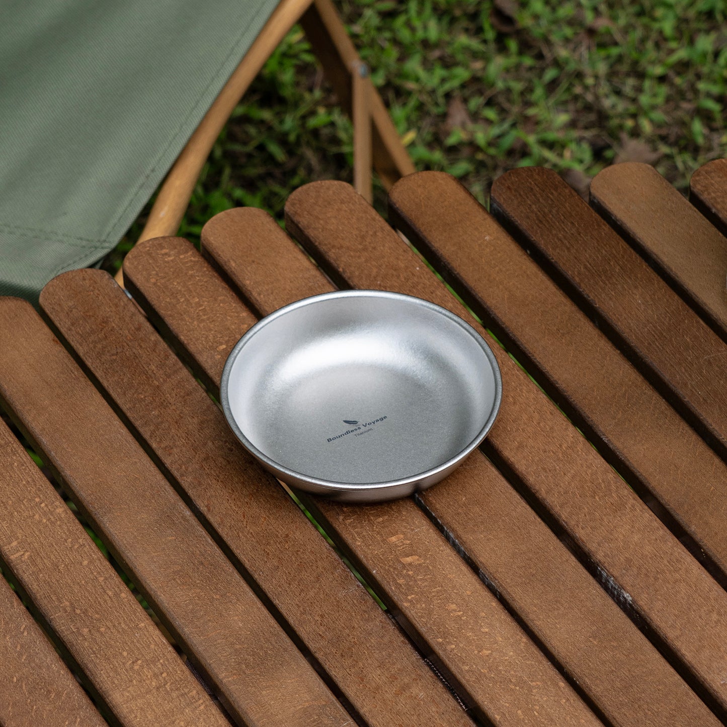 Boundless Voyage Pure Titanium Round Plate with High-Temp Crystallized Ice Texture Finish | Lightweight Portable Camping Tableware S/M/L Single & 3Pcs Set for Outdoor Travel Home  Ti1101T-Ti1104T