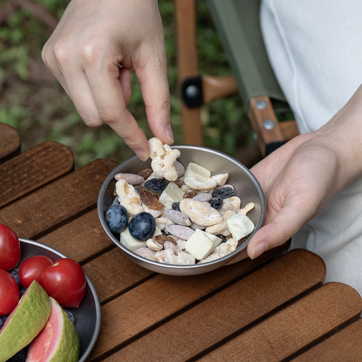Boundless Voyage Pure Titanium Round Plate with High-Temp Crystallized Ice Texture Finish | Lightweight Portable Camping Tableware S/M/L Single & 3Pcs Set for Outdoor Travel Home  Ti1101T-Ti1104T