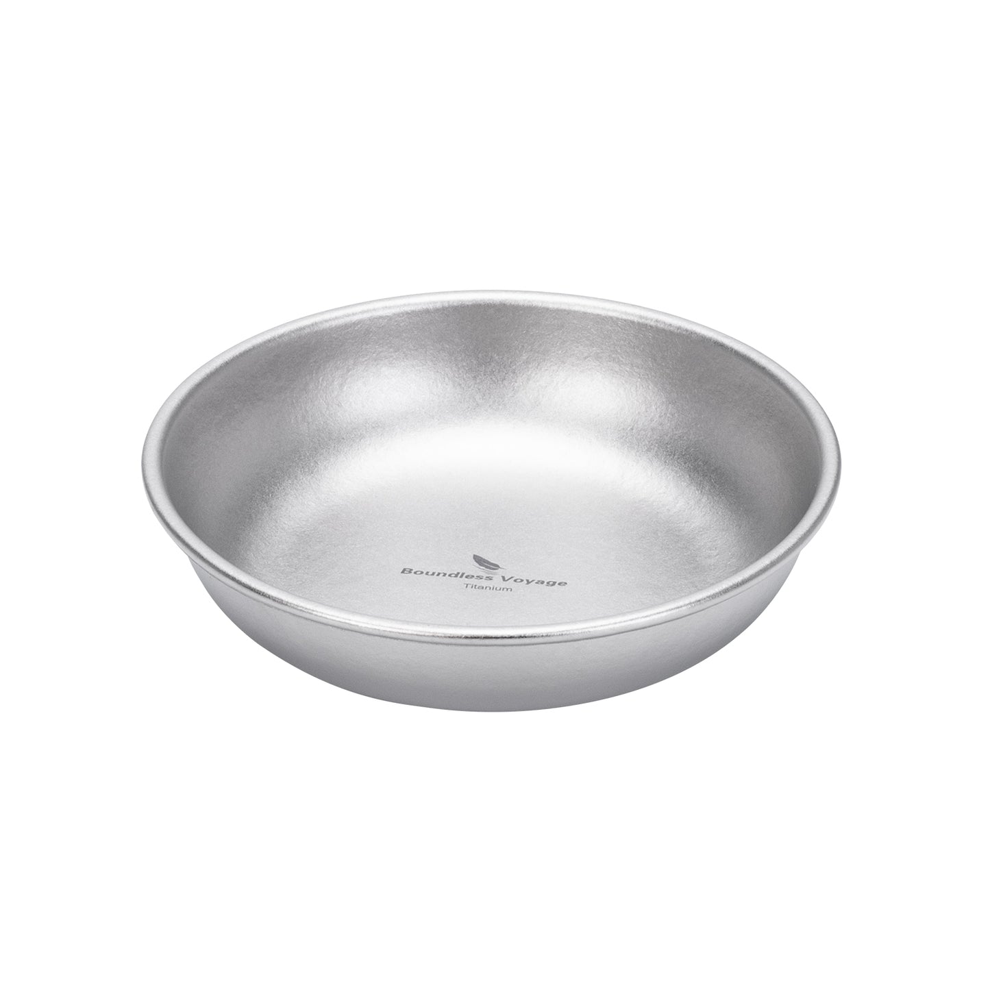 Boundless Voyage Pure Titanium Round Plate with High-Temp Crystallized Ice Texture Finish | Lightweight Portable Camping Tableware S/M/L Single & 3Pcs Set for Outdoor Travel Home  Ti1101T-Ti1104T
