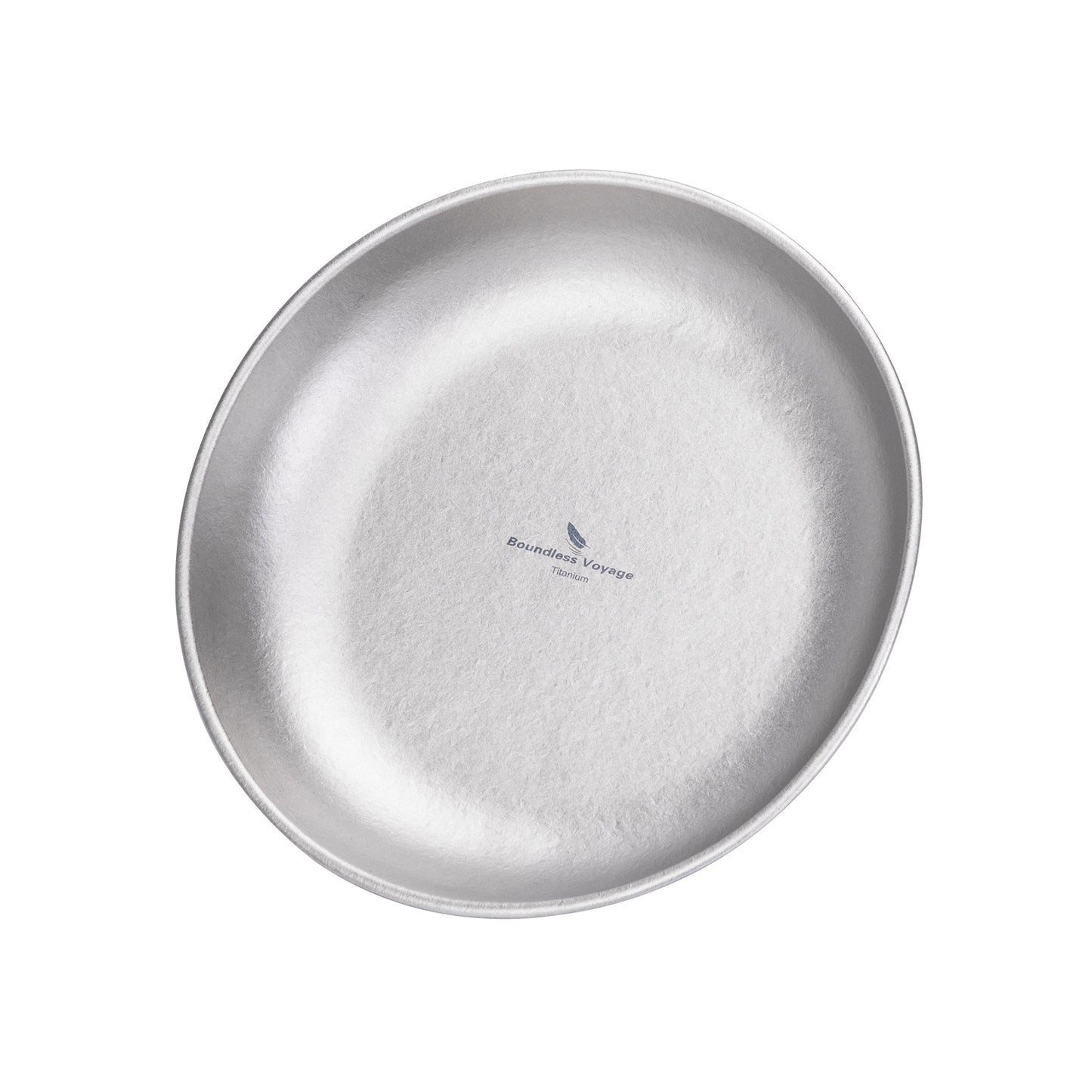 Boundless Voyage Pure Titanium Round Plate with High-Temp Crystallized Ice Texture Finish | Lightweight Portable Camping Tableware S/M/L Single & 3Pcs Set for Outdoor Travel Home  Ti1101T-Ti1104T