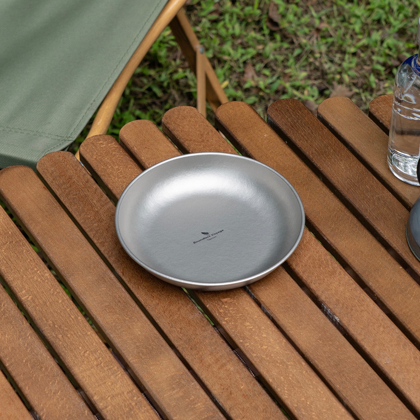 Boundless Voyage Pure Titanium Round Plate with Sand-Blast Matte Finish | Lightweight Portable Camping Tableware S/M/L Single & 3Pcs Set for Outdoor Travel Home Ti1101T-Ti1104T