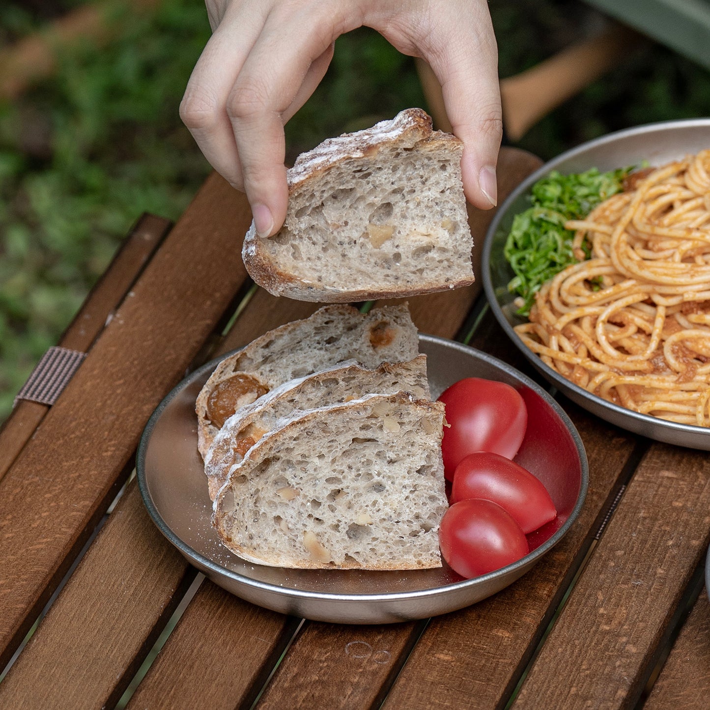 Boundless Voyage Pure Titanium Round Plate with High-Temp Crystallized Ice Texture Finish | Lightweight Portable Camping Tableware S/M/L Single & 3Pcs Set for Outdoor Travel Home  Ti1101T-Ti1104T