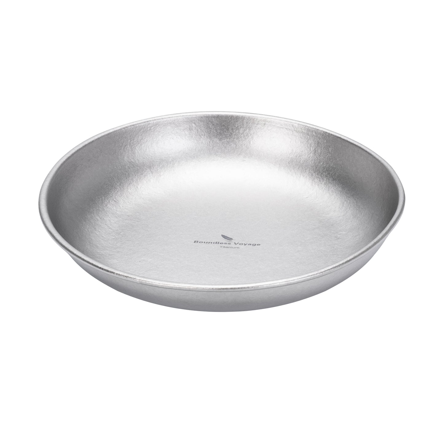 Boundless Voyage Pure Titanium Round Plate with High-Temp Crystallized Ice Texture Finish | Lightweight Portable Camping Tableware S/M/L Single & 3Pcs Set for Outdoor Travel Home  Ti1101T-Ti1104T