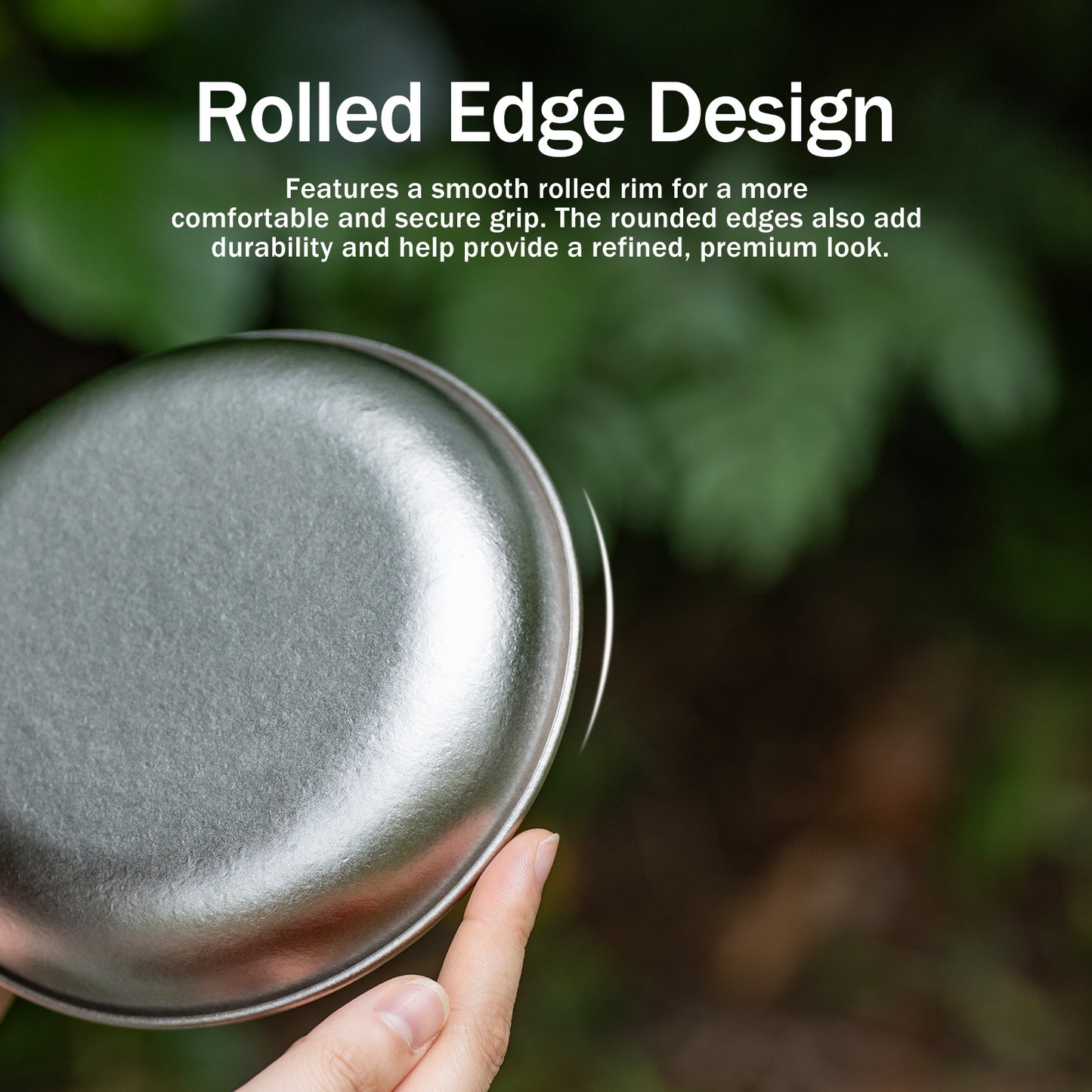 Boundless Voyage Pure Titanium Round Plate with Sand-Blast Matte Finish | Lightweight Portable Camping Tableware S/M/L Single & 3Pcs Set for Outdoor Travel Home Ti1101T-Ti1104T