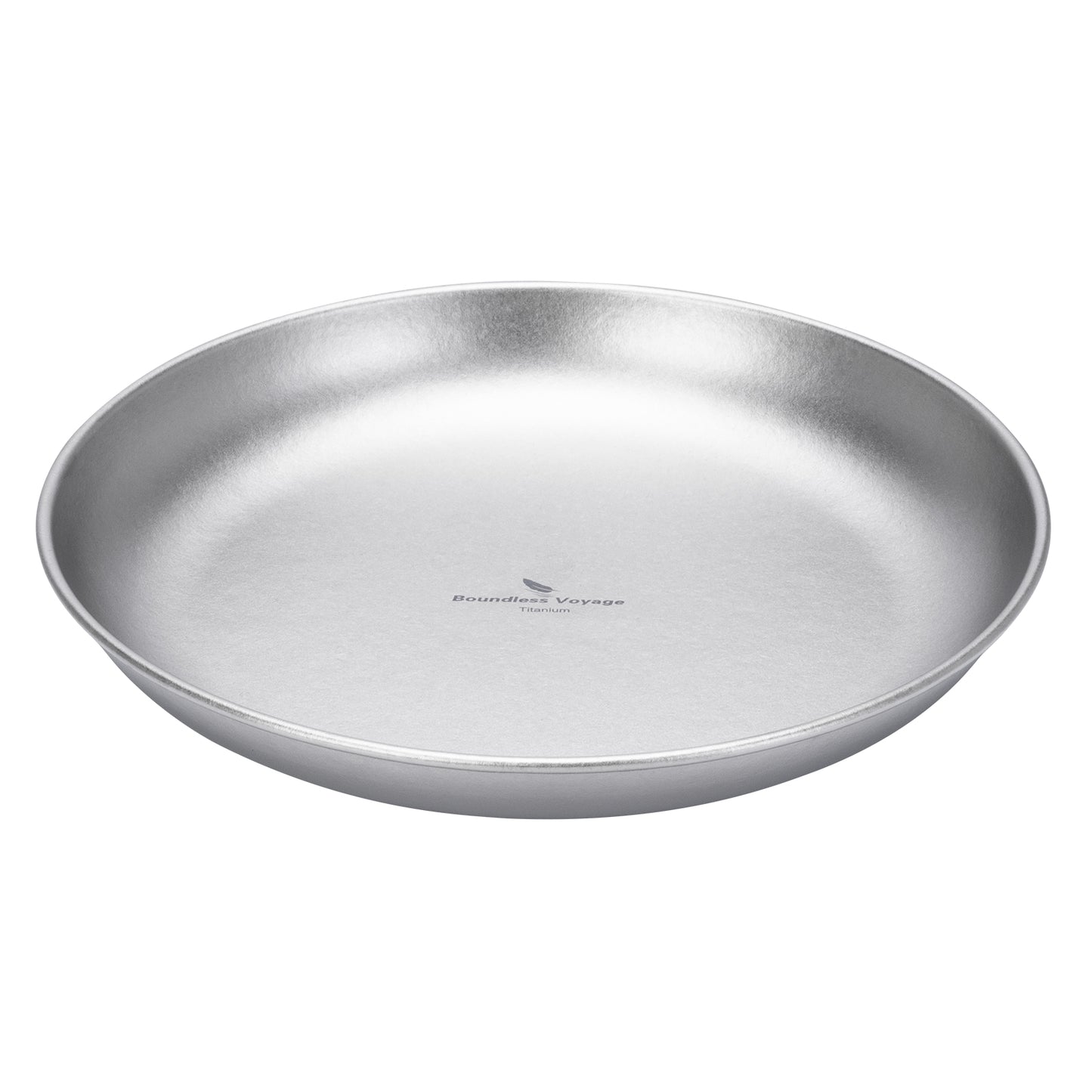 Boundless Voyage Pure Titanium Round Plate with High-Temp Crystallized Ice Texture Finish | Lightweight Portable Camping Tableware S/M/L Single & 3Pcs Set for Outdoor Travel Home  Ti1101T-Ti1104T