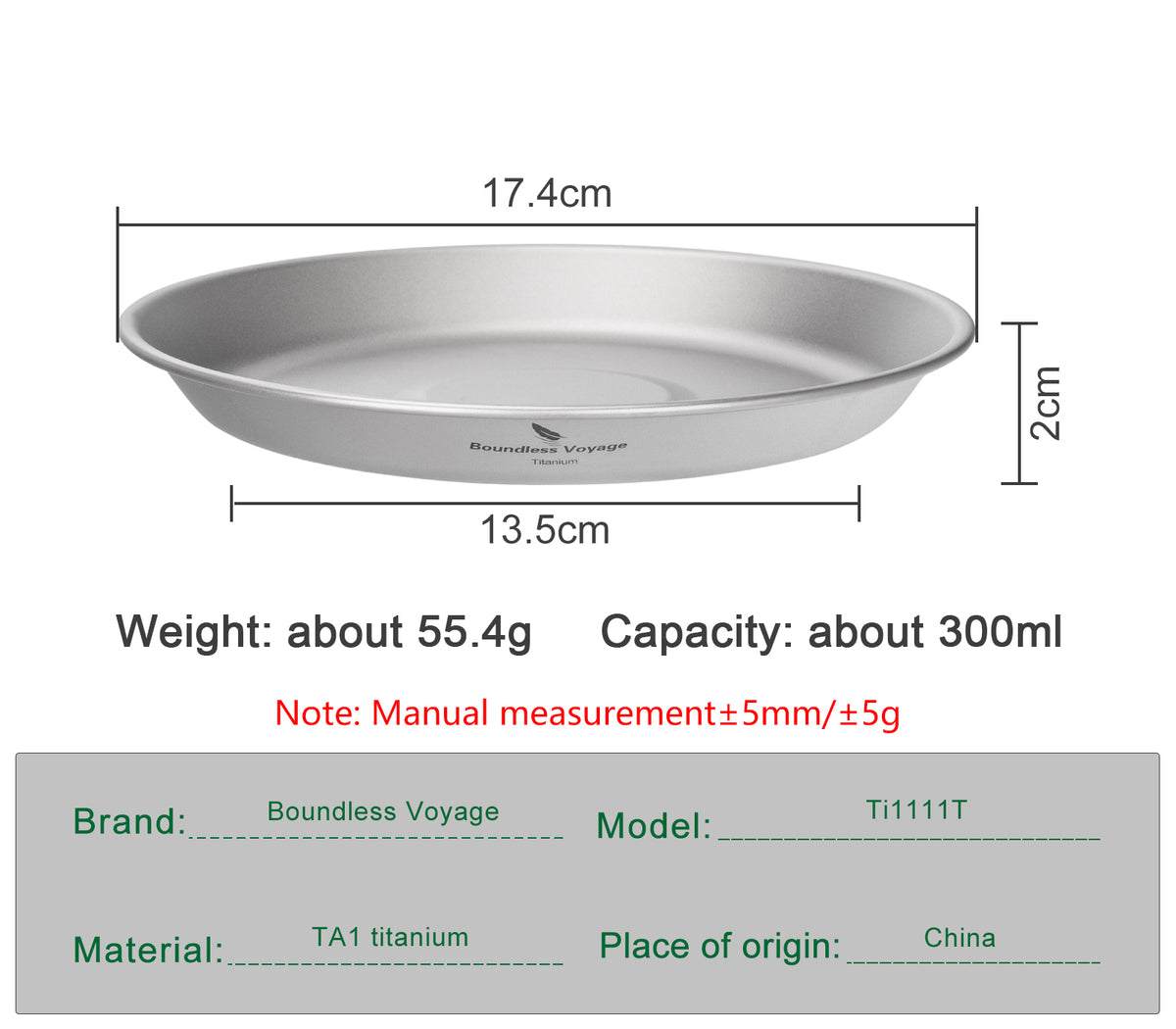 Boundless Voyage Titanium Camping Bowl and Plate Ultralight Outdoor Tableware with Carry Bag for Hiking Backpacking Ti1111T/Ti1112T/Ti1113T