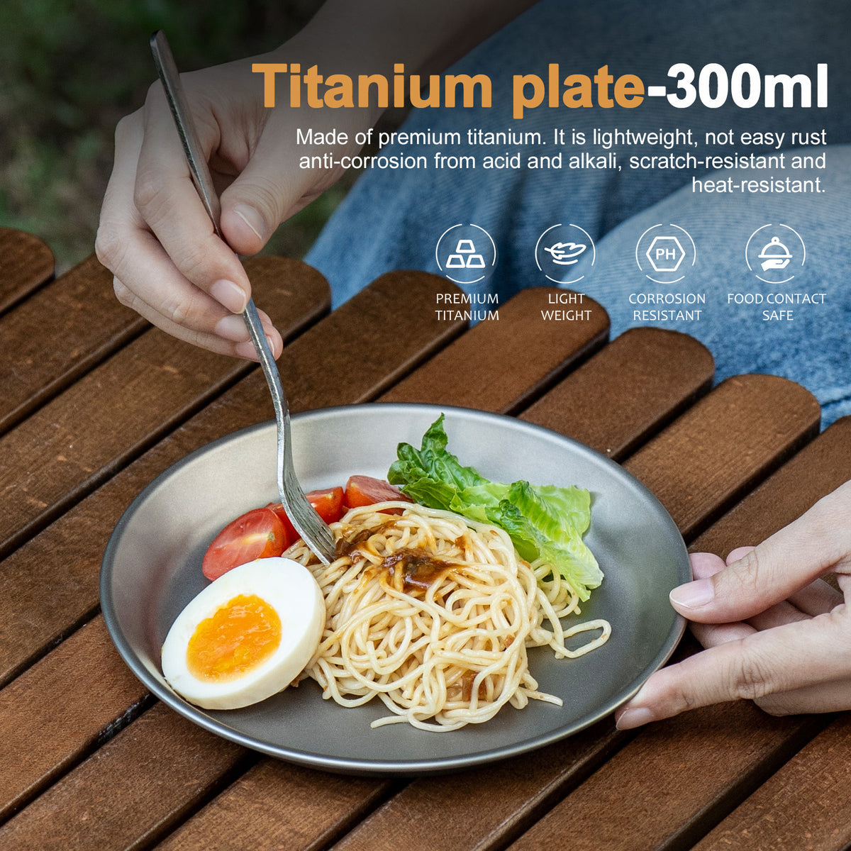 Boundless Voyage Titanium Camping Bowl and Plate Ultralight Outdoor Tableware with Carry Bag for Hiking Backpacking Ti1111T/Ti1112T/Ti1113T