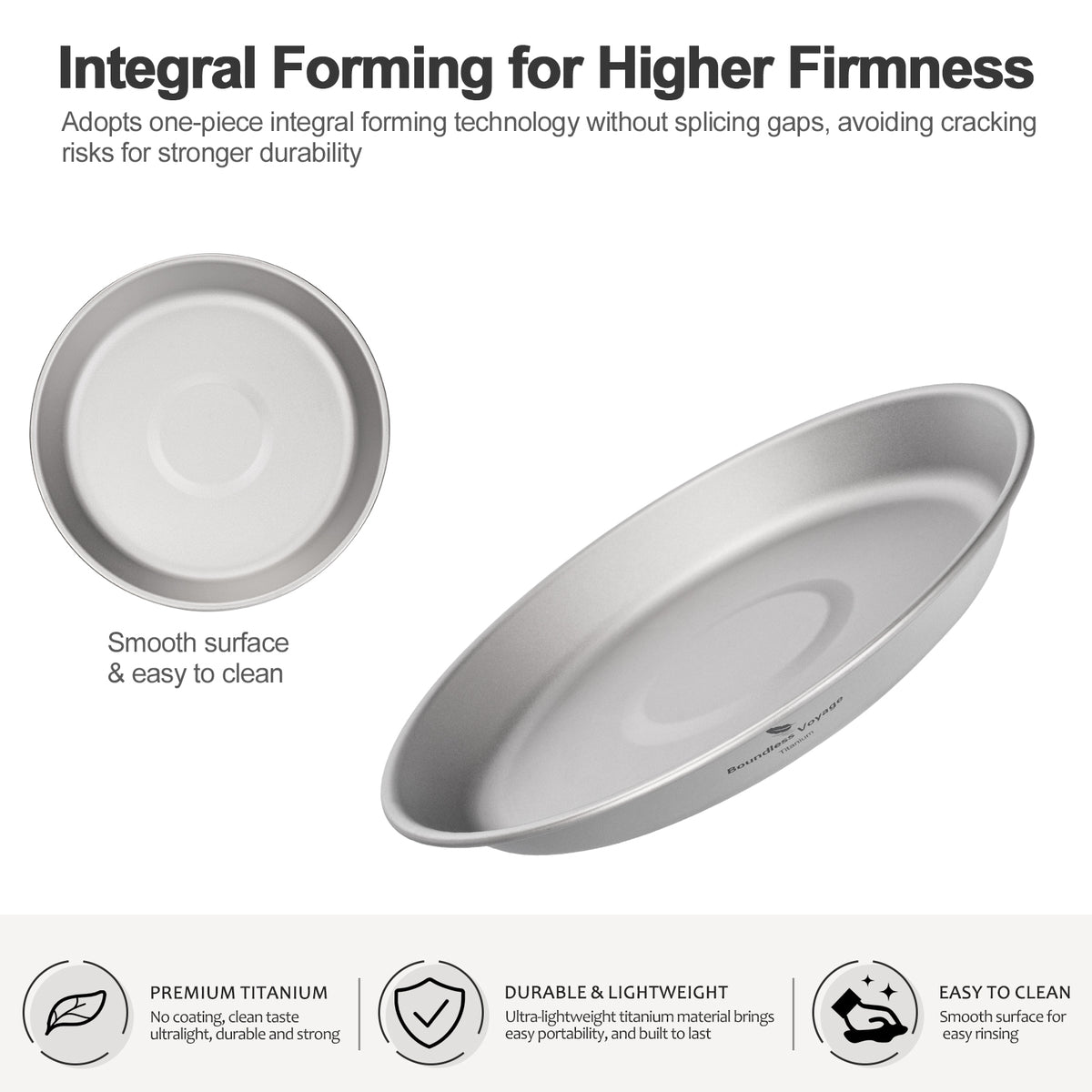 Boundless Voyage Titanium Camping Bowl and Plate Ultralight Outdoor Tableware with Carry Bag for Hiking Backpacking Ti1111T/Ti1112T/Ti1113T