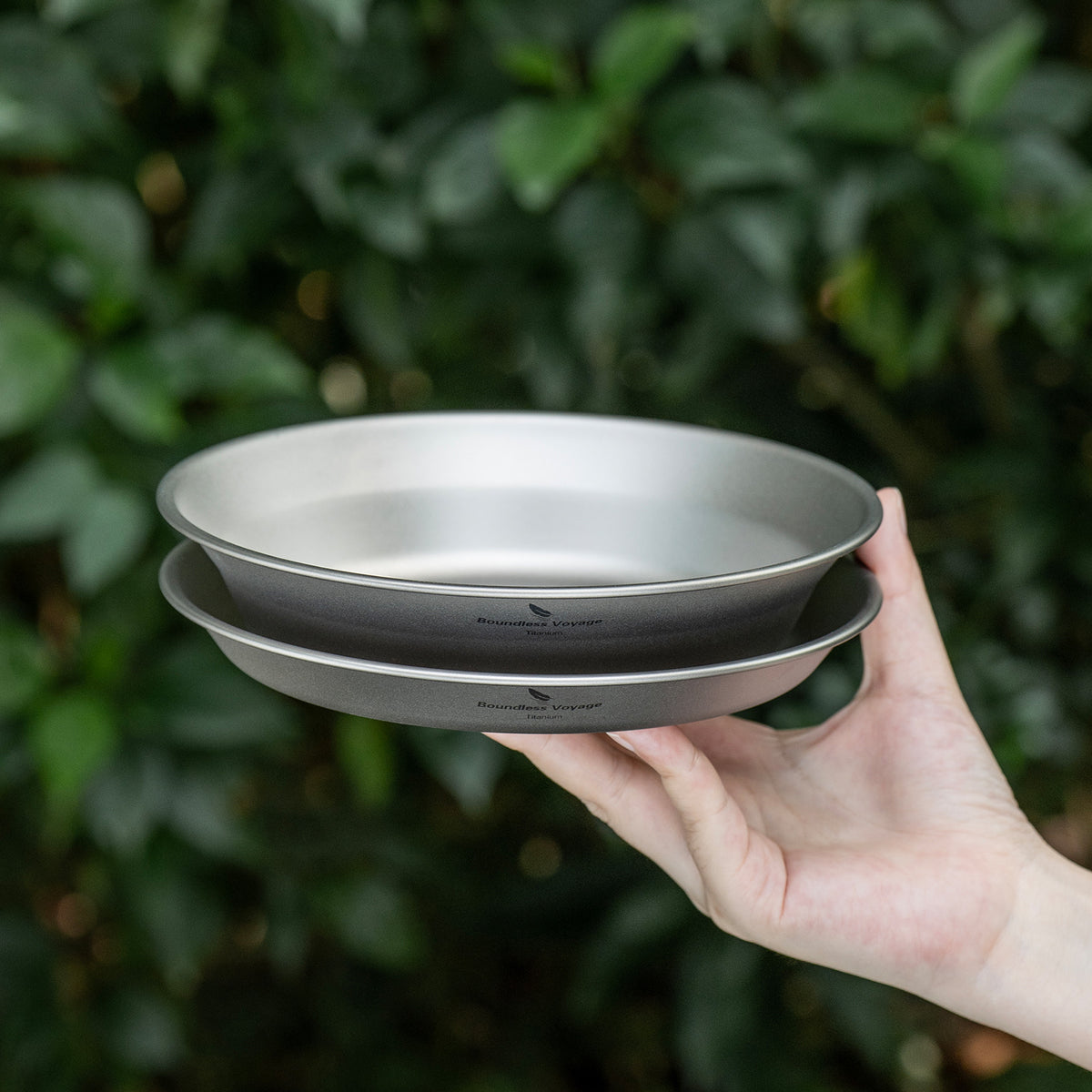 Boundless Voyage Titanium Camping Bowl and Plate Ultralight Outdoor Tableware with Carry Bag for Hiking Backpacking Ti1111T/Ti1112T/Ti1113T