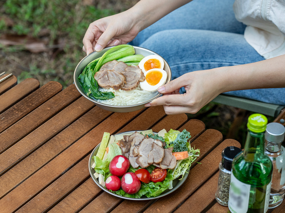 Boundless Voyage Titanium Camping Bowl and Plate Ultralight Outdoor Tableware with Carry Bag for Hiking Backpacking Ti1111T/Ti1112T/Ti1113T