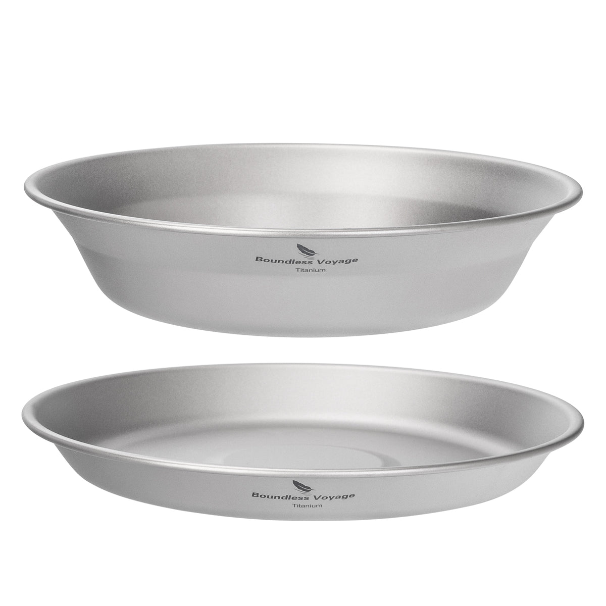 Boundless Voyage Titanium Camping Bowl and Plate Ultralight Outdoor Tableware with Carry Bag for Hiking Backpacking Ti1111T/Ti1112T/Ti1113T
