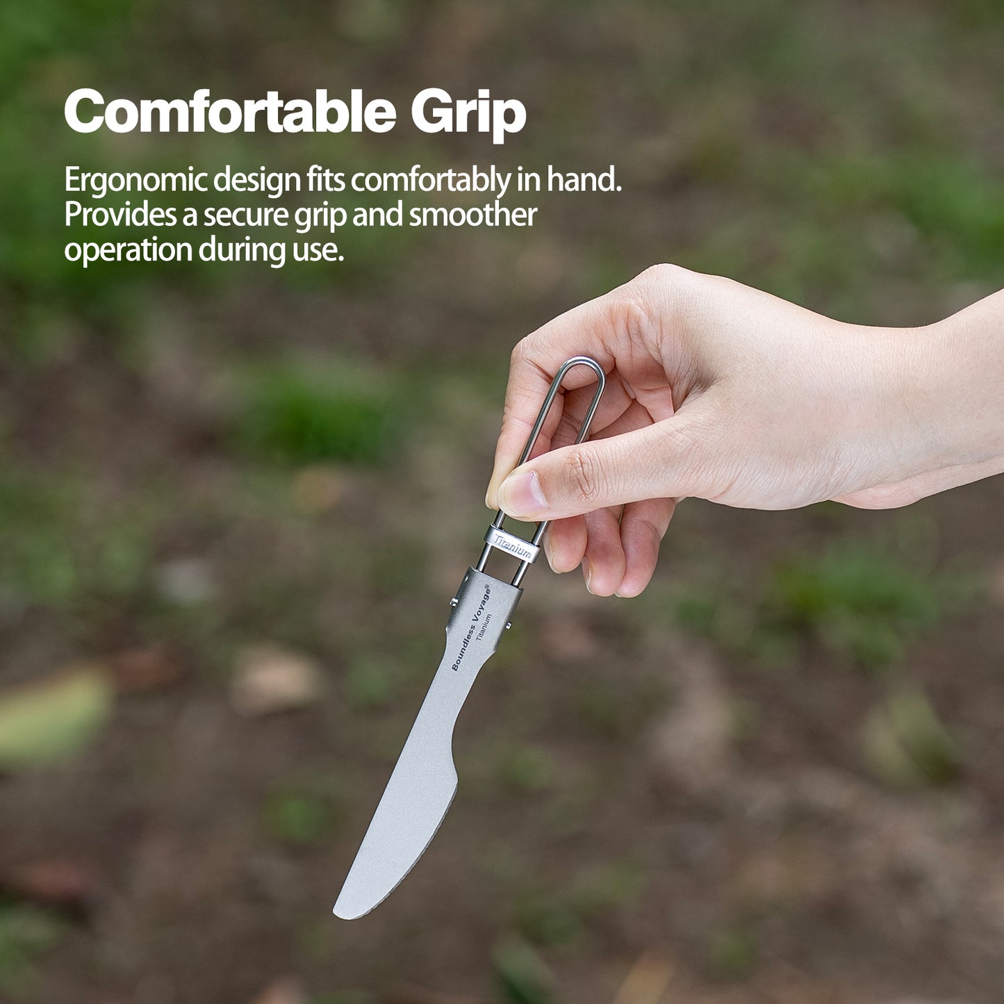 Boundless Voyage Titanium SpoonPortable Folding Tableware  for Home Camping Restaurants Ti1021T