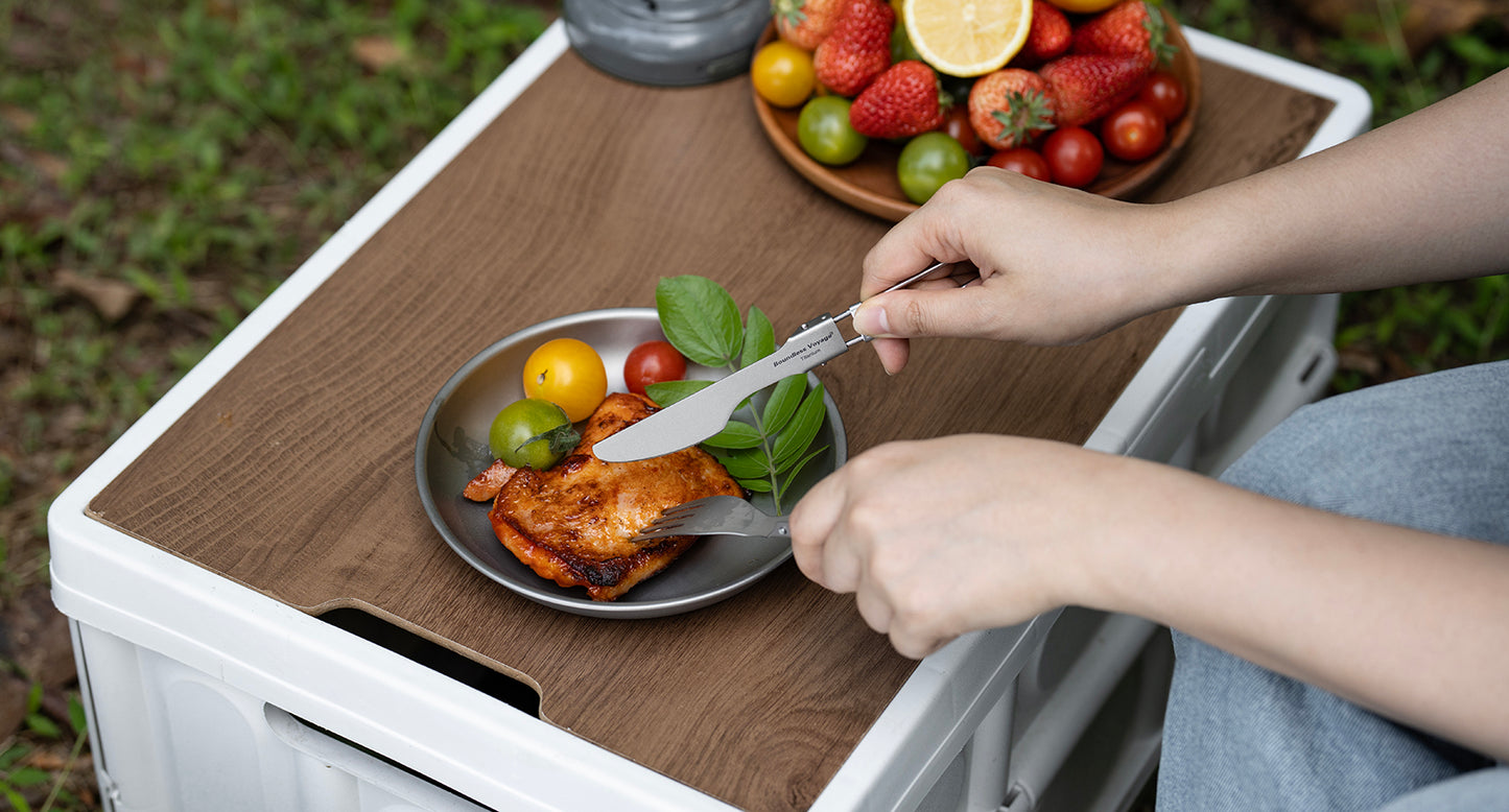 Boundless Voyage Titanium SpoonPortable Folding Tableware  for Home Camping Restaurants Ti1021T