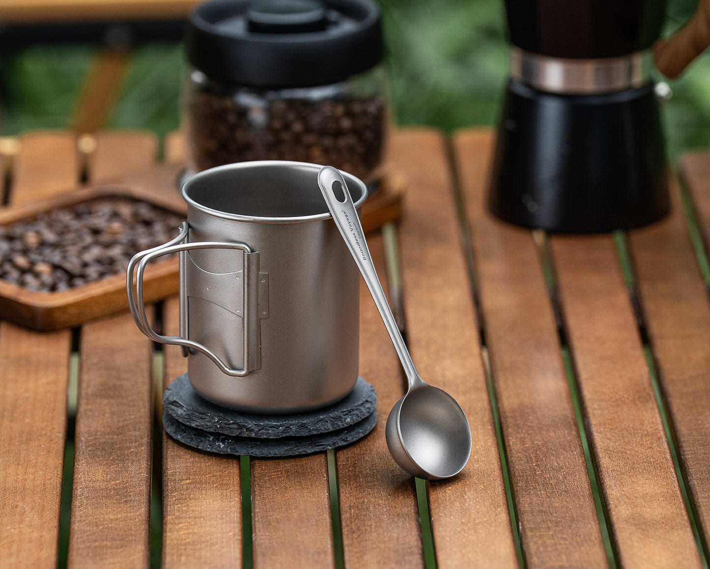 Boundless Voyage Titanium Coffee Scoop, Measuring Spoon for Ground Coffee & Coffee Beans, Multi-use Spoon for Ice Cream, Dessert, Tea & Sugar Ti1127T