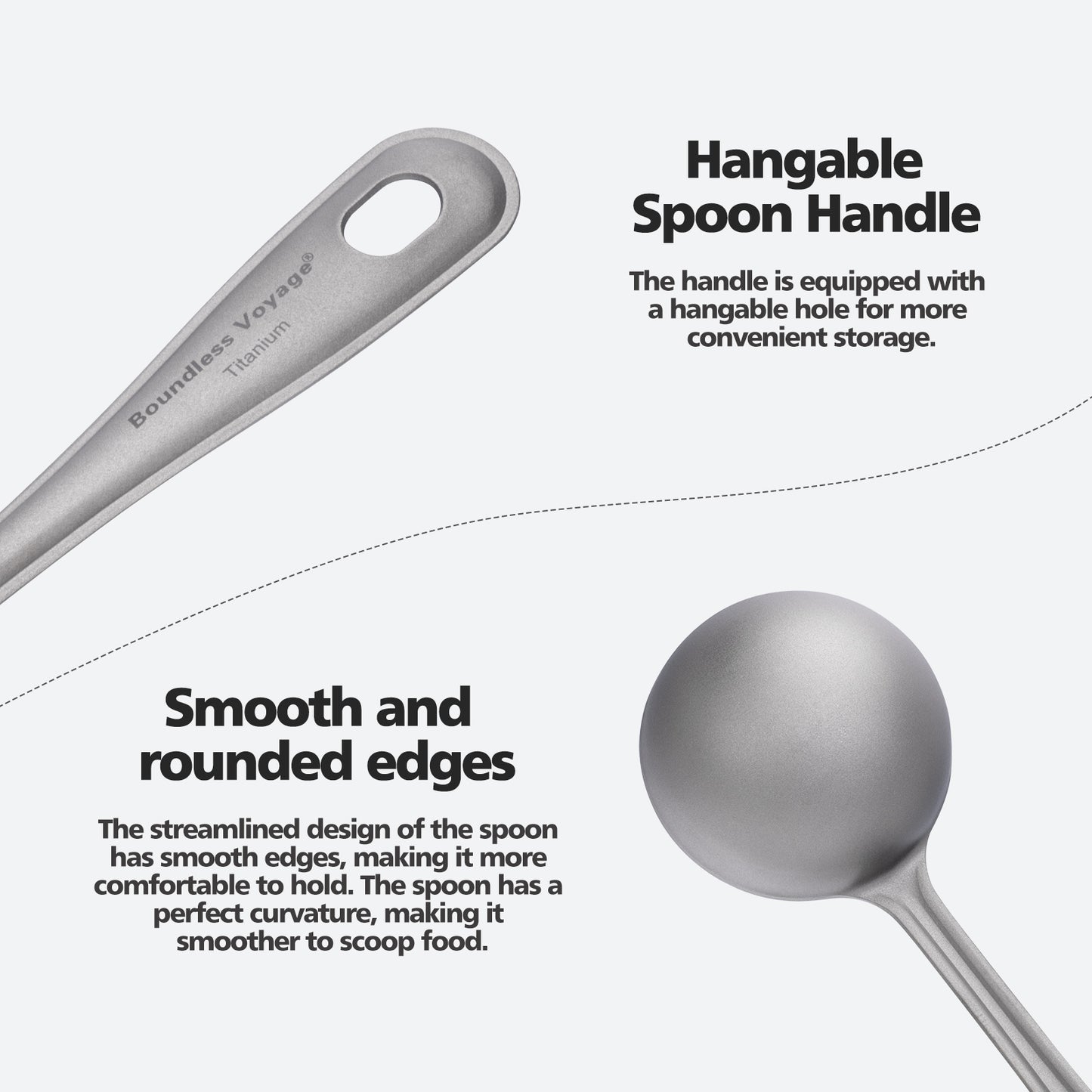 Boundless Voyage Titanium Coffee Scoop, Measuring Spoon for Ground Coffee & Coffee Beans, Multi-use Spoon for Ice Cream, Dessert, Tea & Sugar Ti1127T