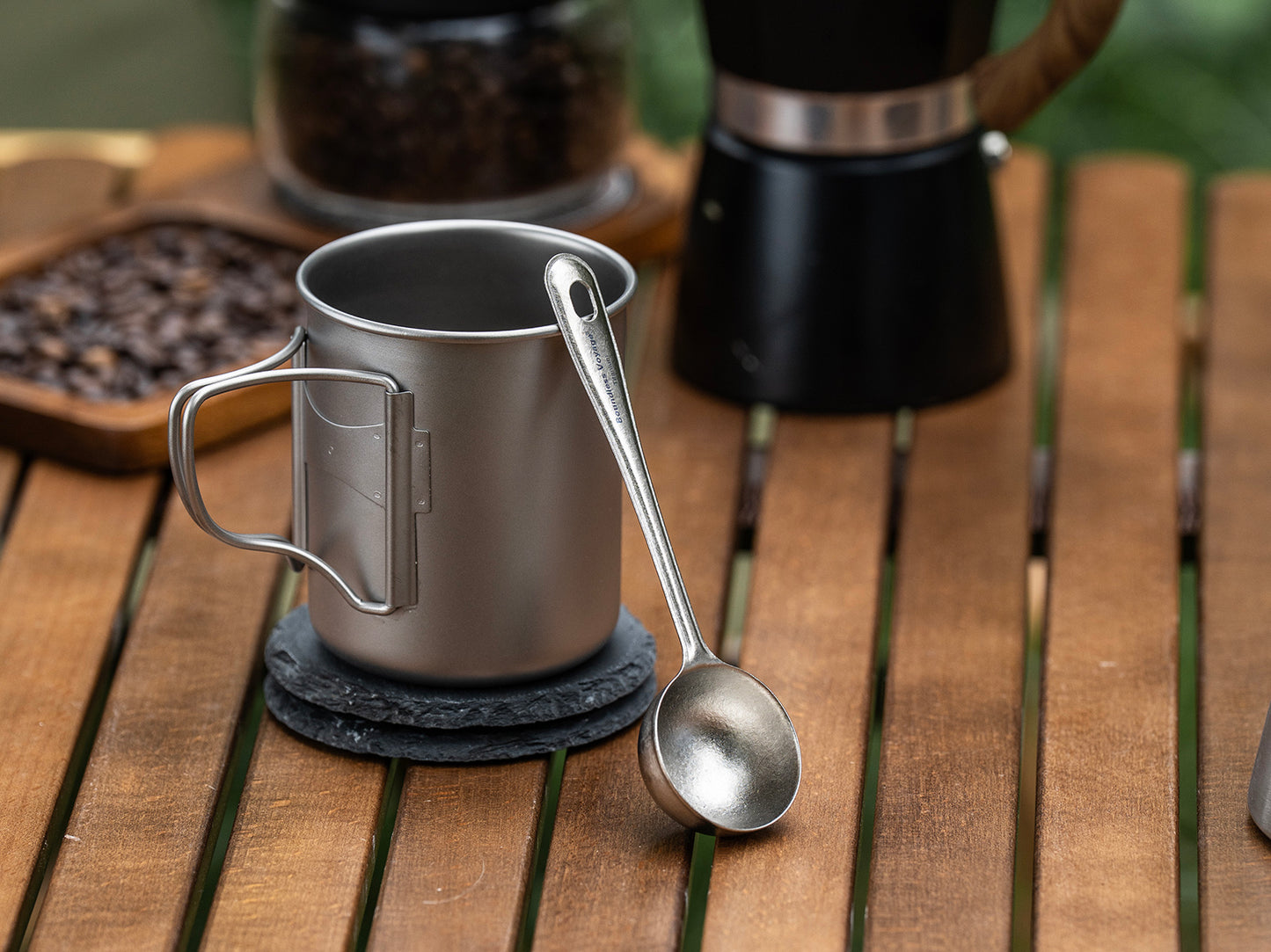 Boundless Voyage Titanium Coffee Scoop, Measuring Spoon for Ground Coffee & Coffee Beans, Multi-use Spoon for Ice Cream, Dessert, Tea & Sugar Ti1127T
