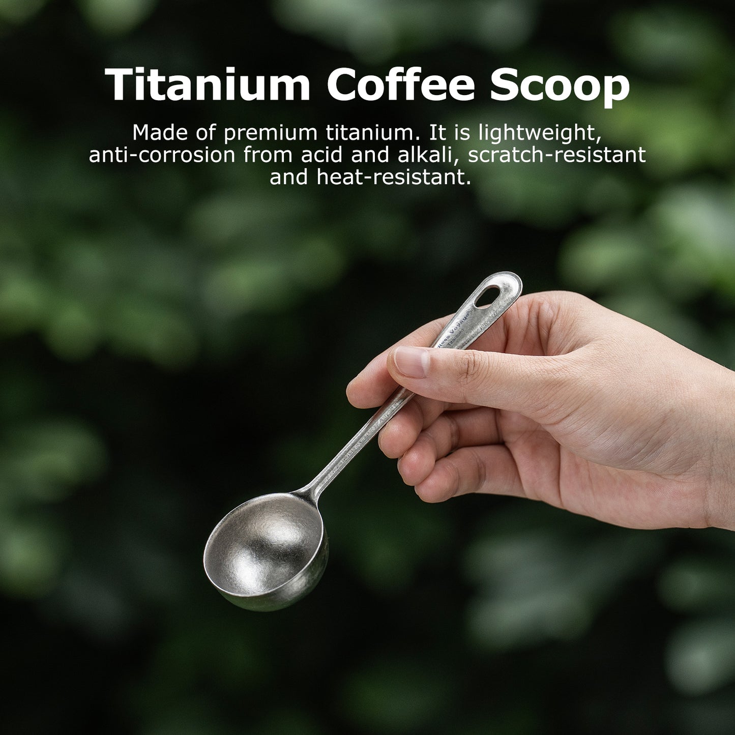 Boundless Voyage Titanium Coffee Scoop, Measuring Spoon for Ground Coffee & Coffee Beans, Multi-use Spoon for Ice Cream, Dessert, Tea & Sugar Ti1127T