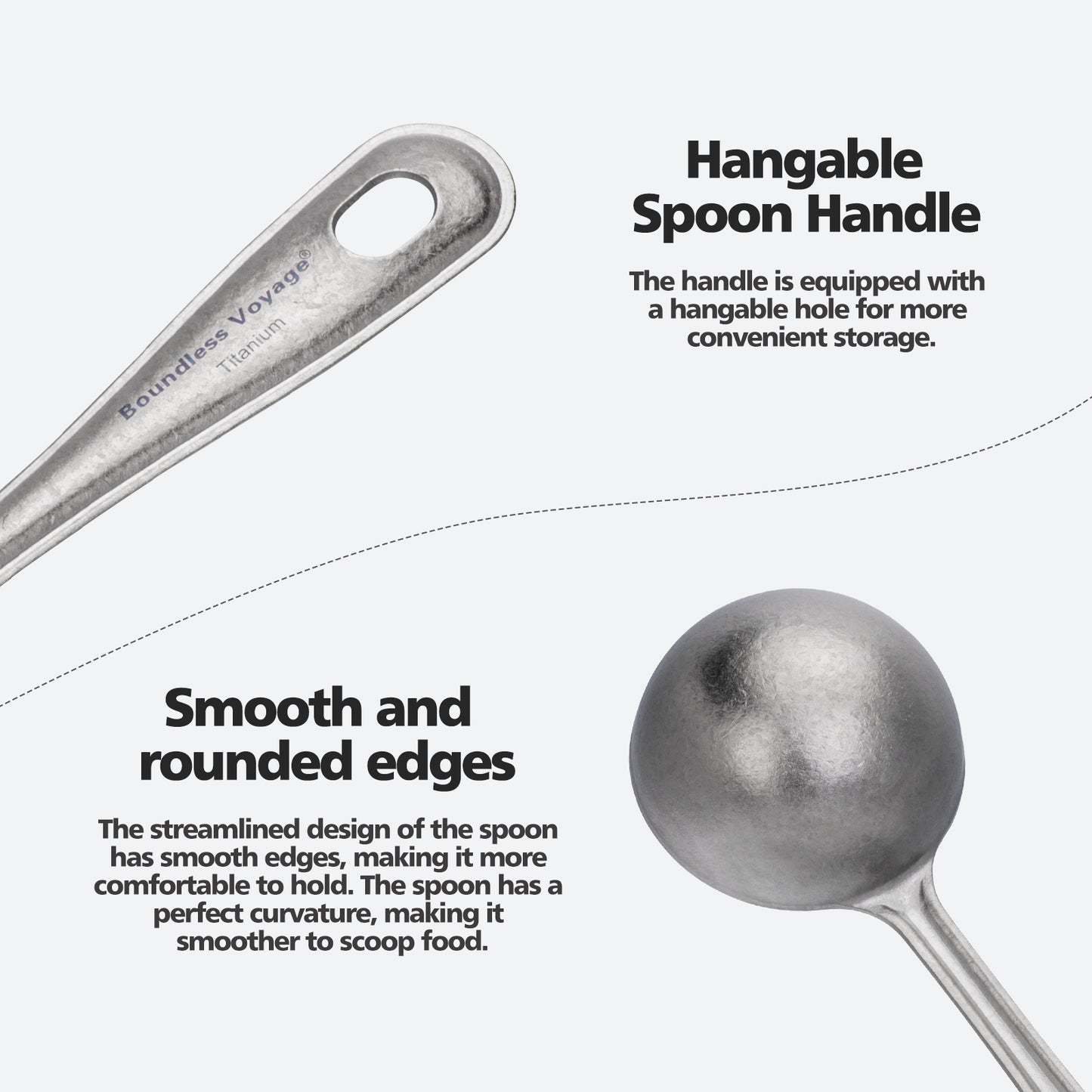 Boundless Voyage Titanium Coffee Scoop, Measuring Spoon for Ground Coffee & Coffee Beans, Multi-use Spoon for Ice Cream, Dessert, Tea & Sugar Ti1127T