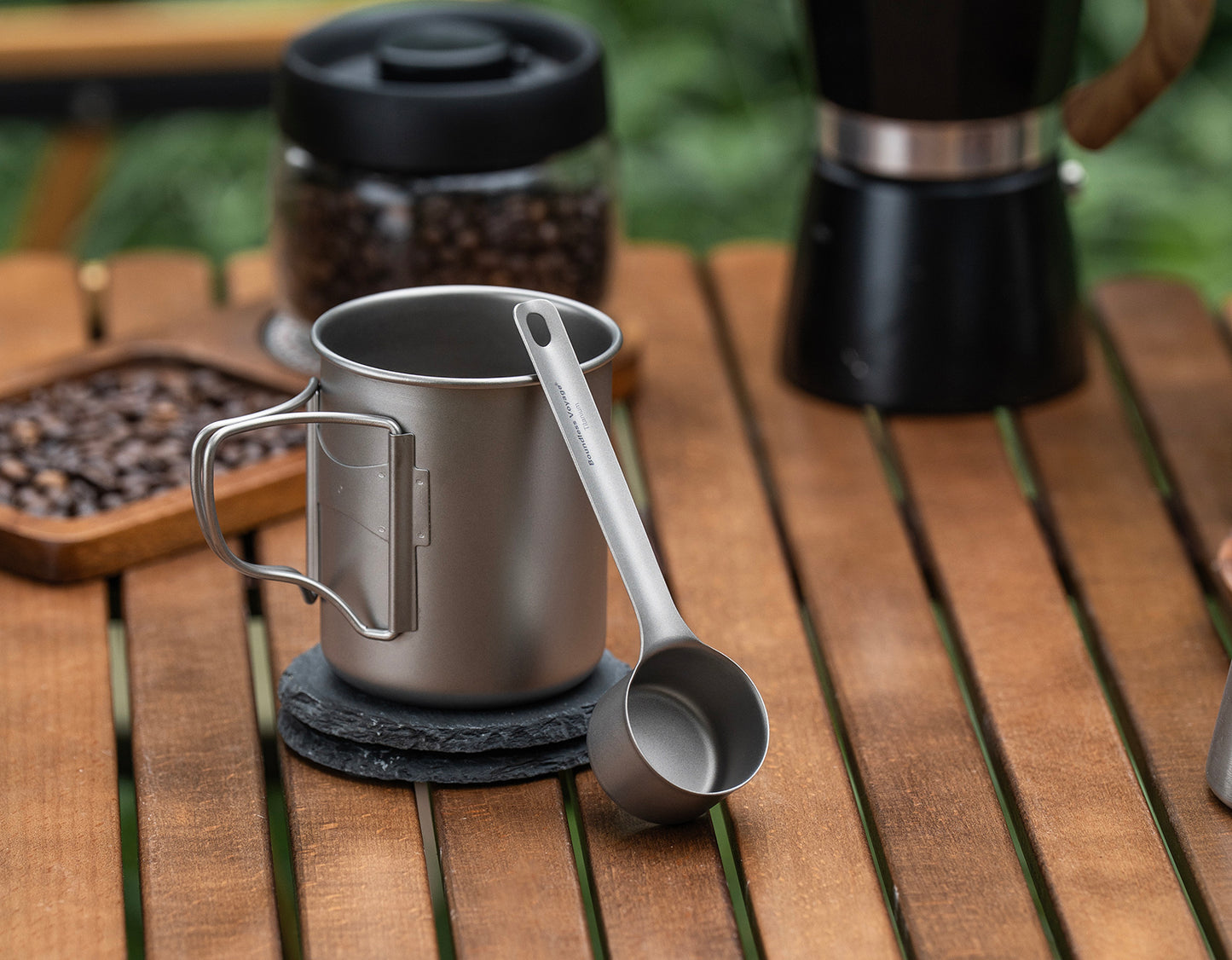 Boundless Voyage Titanium Coffee Scoop, Measuring Spoon for Ground Coffee & Coffee Beans, Multi-use Spoon for Ice Cream, Dessert, Tea & Sugar Ti1128T