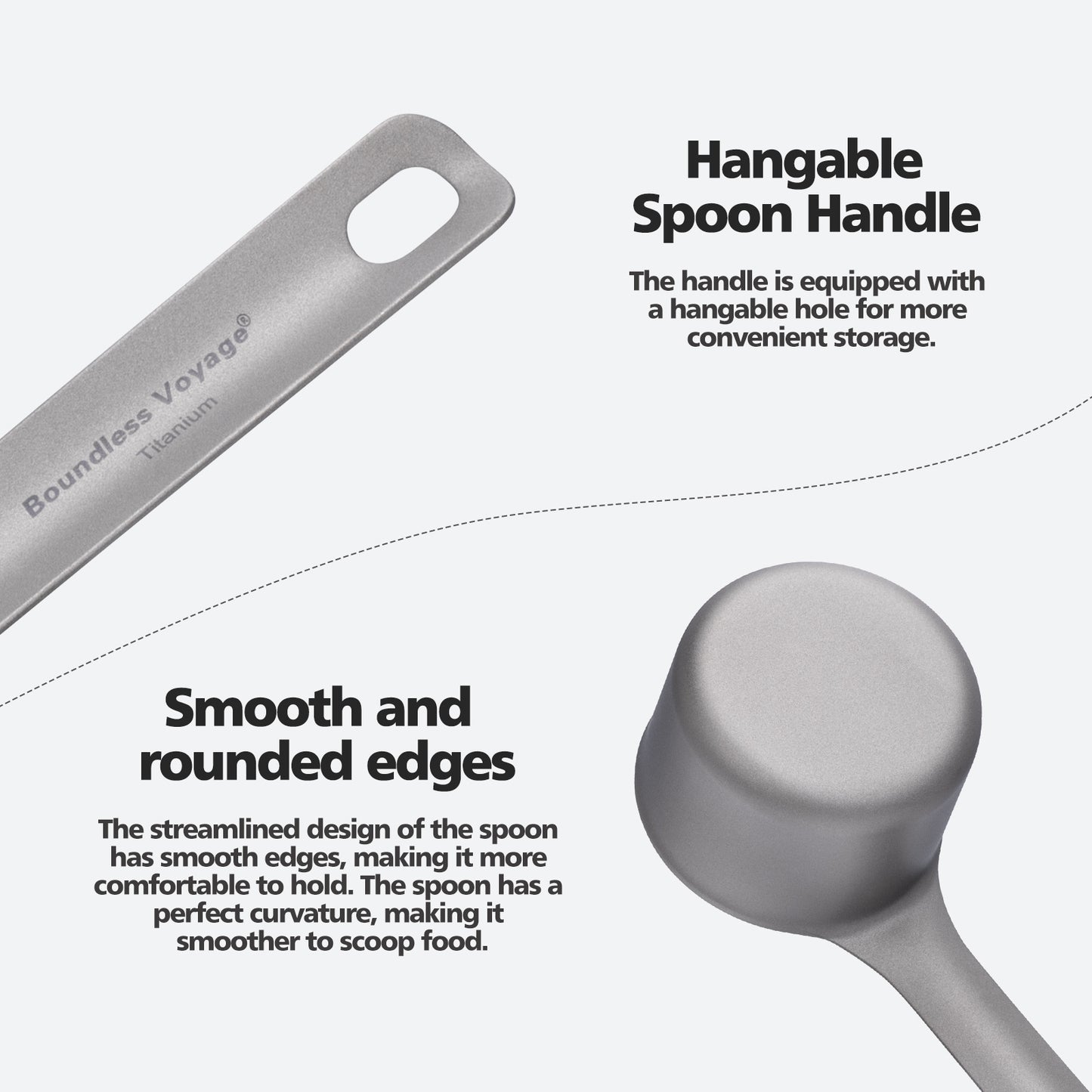 Boundless Voyage Titanium Coffee Scoop, Measuring Spoon for Ground Coffee & Coffee Beans, Multi-use Spoon for Ice Cream, Dessert, Tea & Sugar Ti1128T