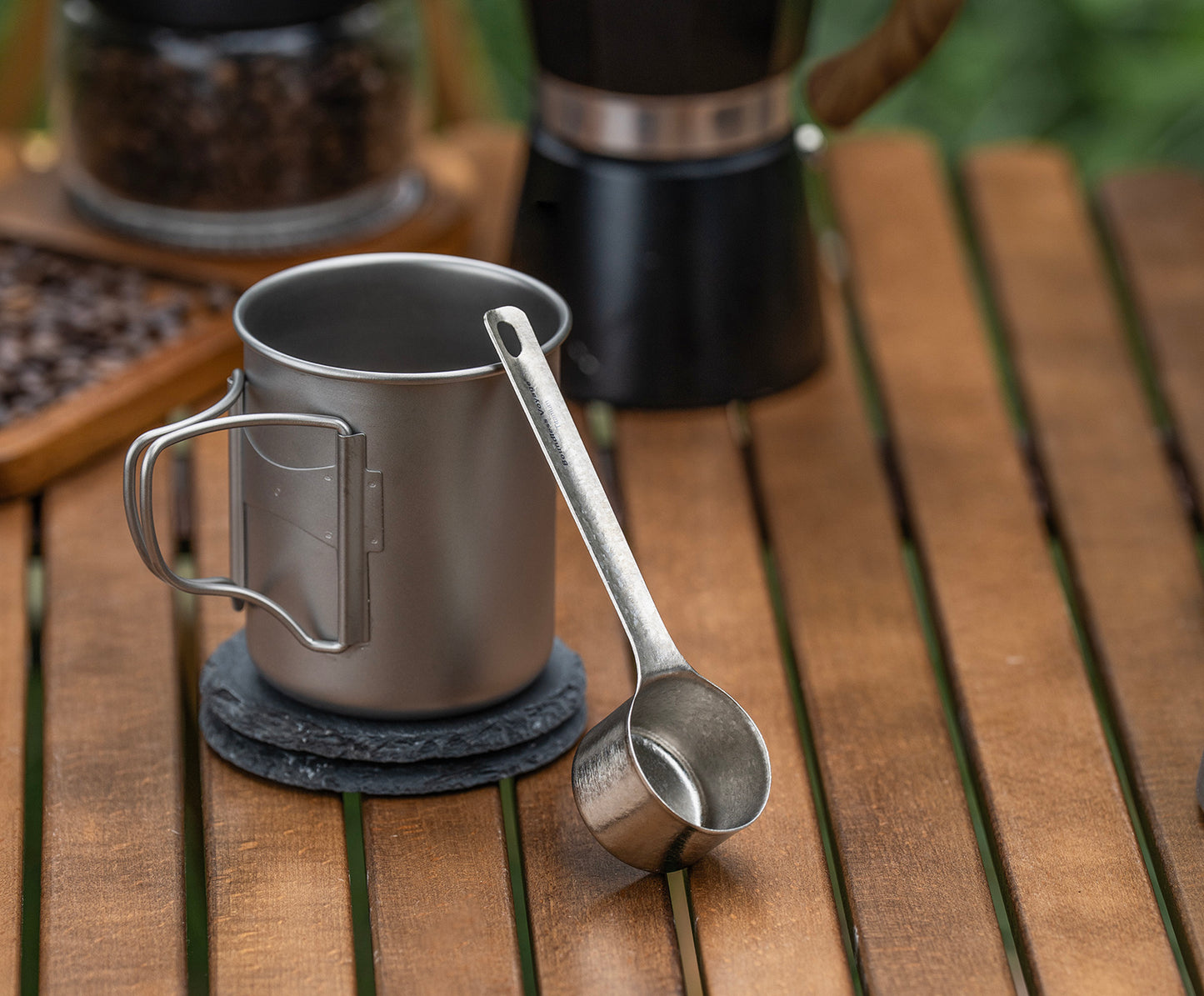Boundless Voyage Titanium Coffee Scoop, Measuring Spoon for Ground Coffee & Coffee Beans, Multi-use Spoon for Ice Cream, Dessert, Tea & Sugar Ti1128T