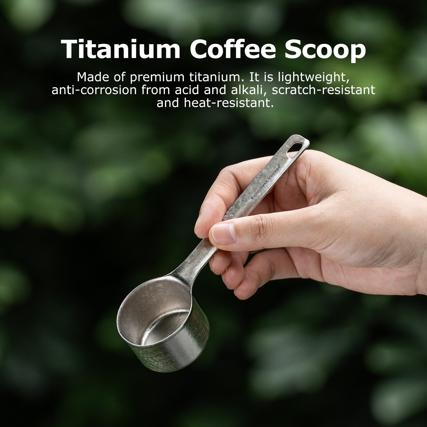 Boundless Voyage Titanium Coffee Scoop, Measuring Spoon for Ground Coffee & Coffee Beans, Multi-use Spoon for Ice Cream, Dessert, Tea & Sugar Ti1128T