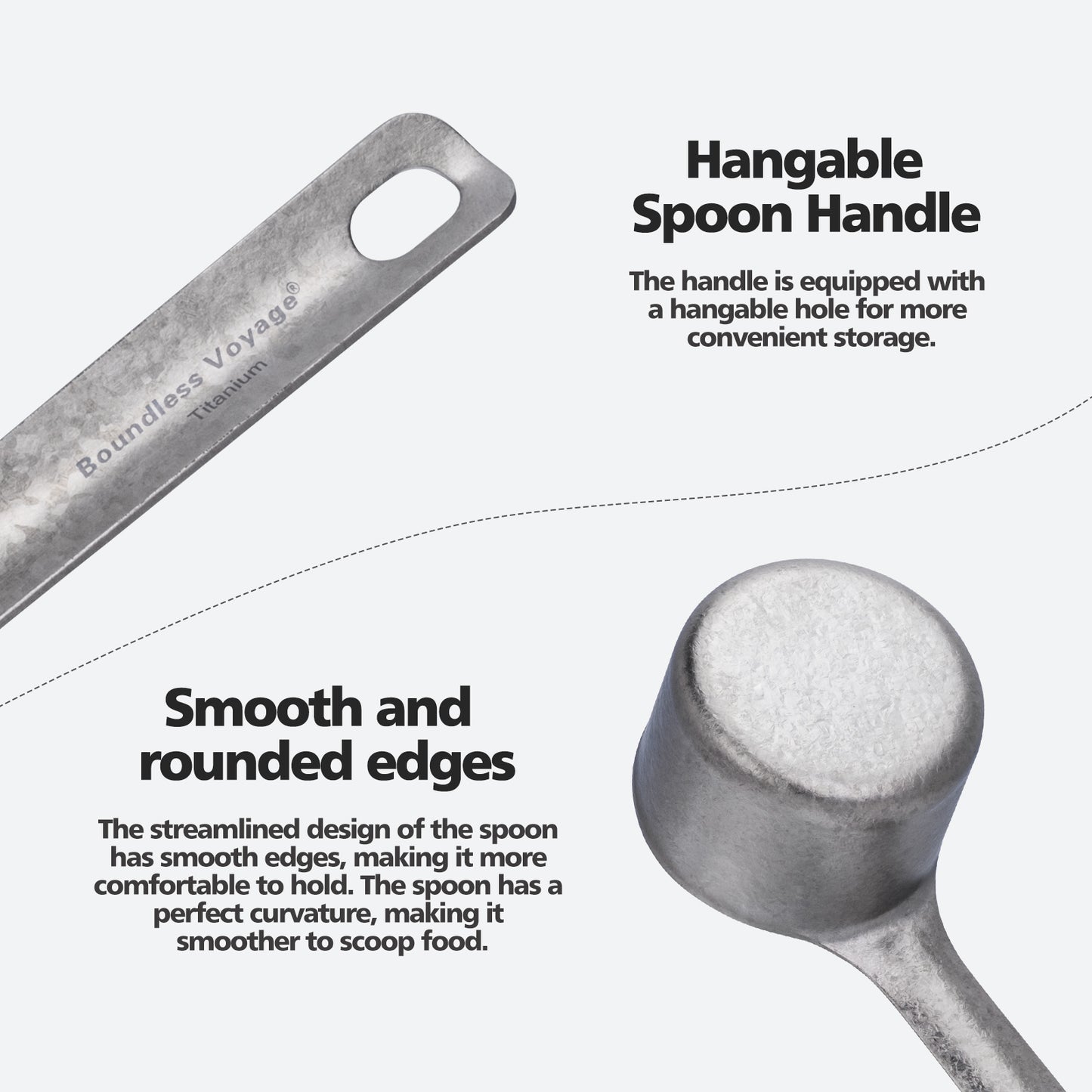 Boundless Voyage Titanium Coffee Scoop, Measuring Spoon for Ground Coffee & Coffee Beans, Multi-use Spoon for Ice Cream, Dessert, Tea & Sugar Ti1128T