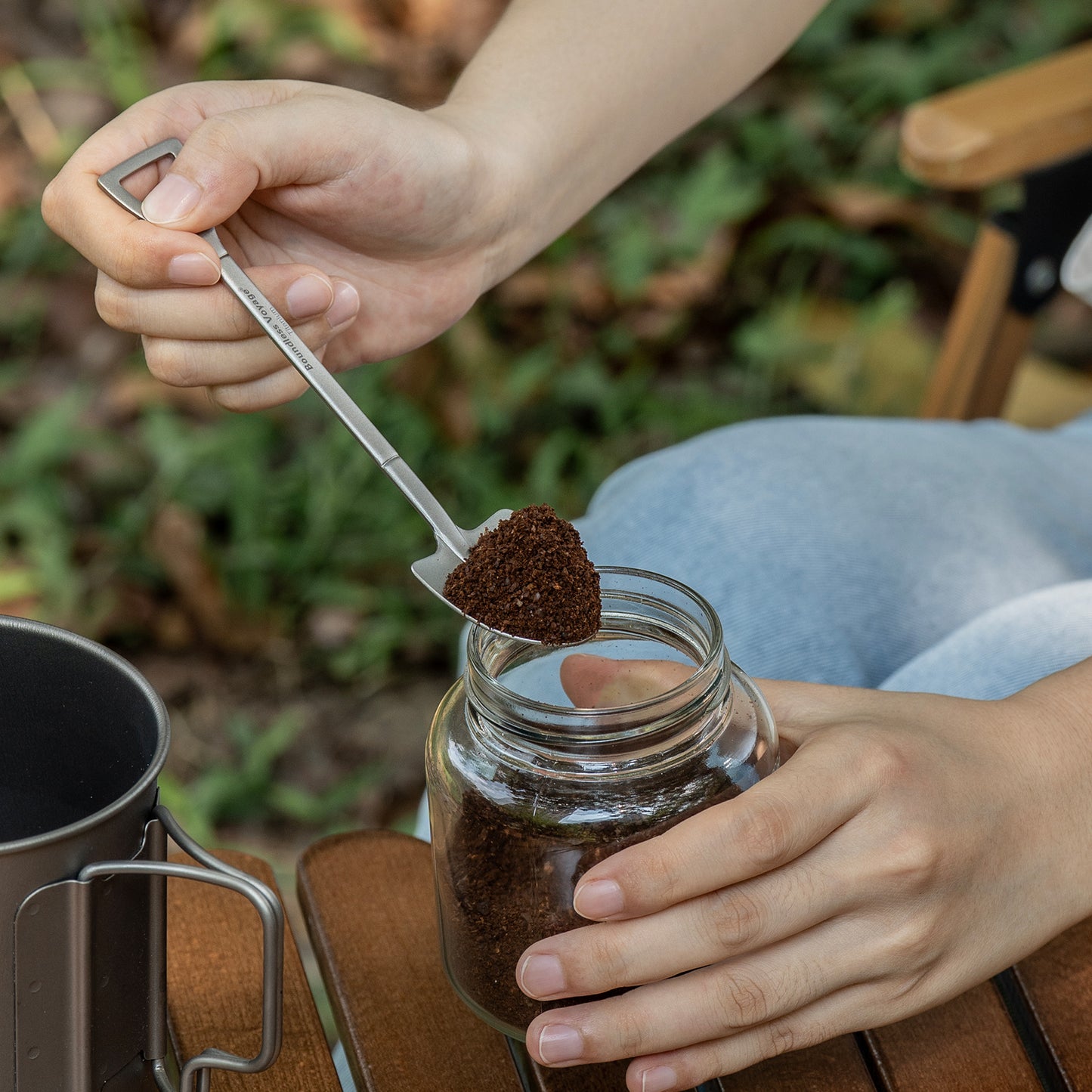 Boundless Voyage Cute Mini Titanium Shovel Spoon, Portable Lightweight Tableware for Ice Cream Fruit Outdoor Camping Daily Use Ti1129T