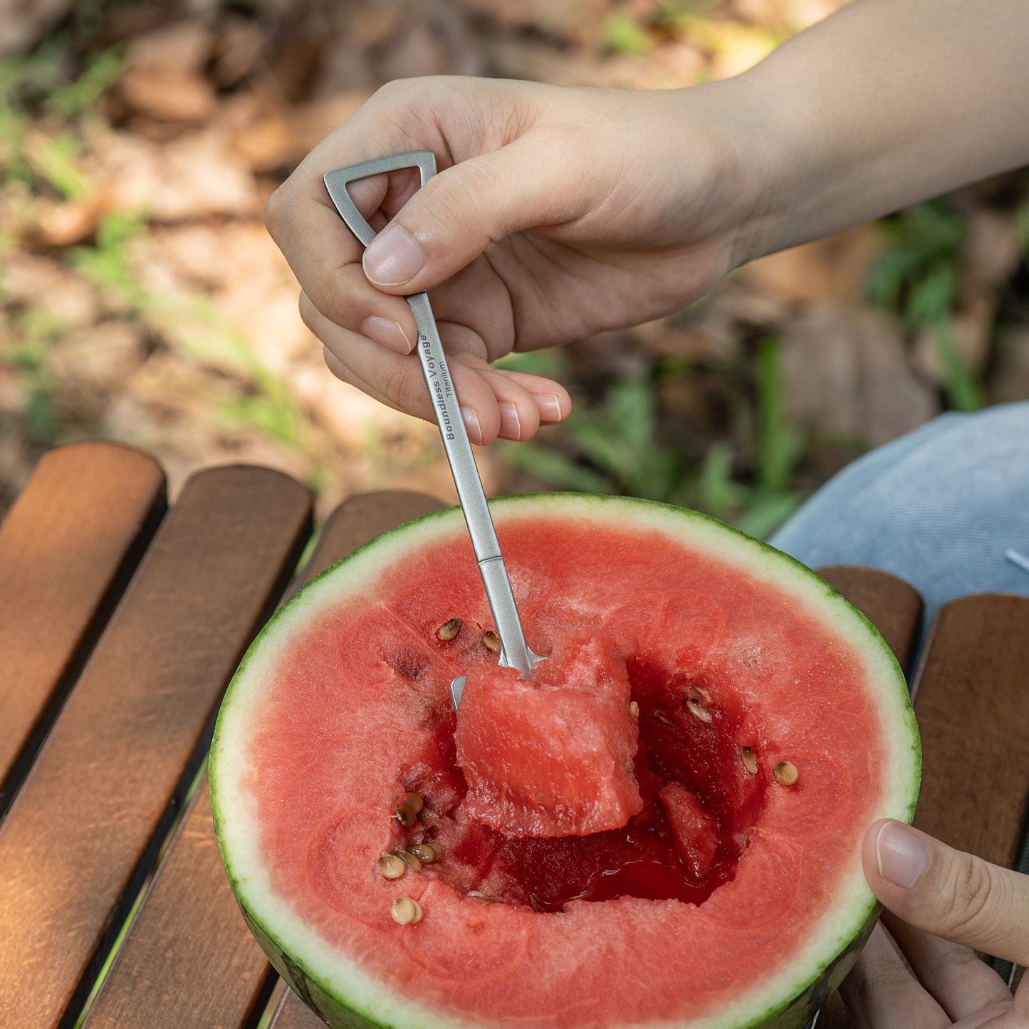Boundless Voyage Cute Mini Titanium Shovel Spoon, Portable Lightweight Tableware for Ice Cream Fruit Outdoor Camping Daily Use Ti1129T