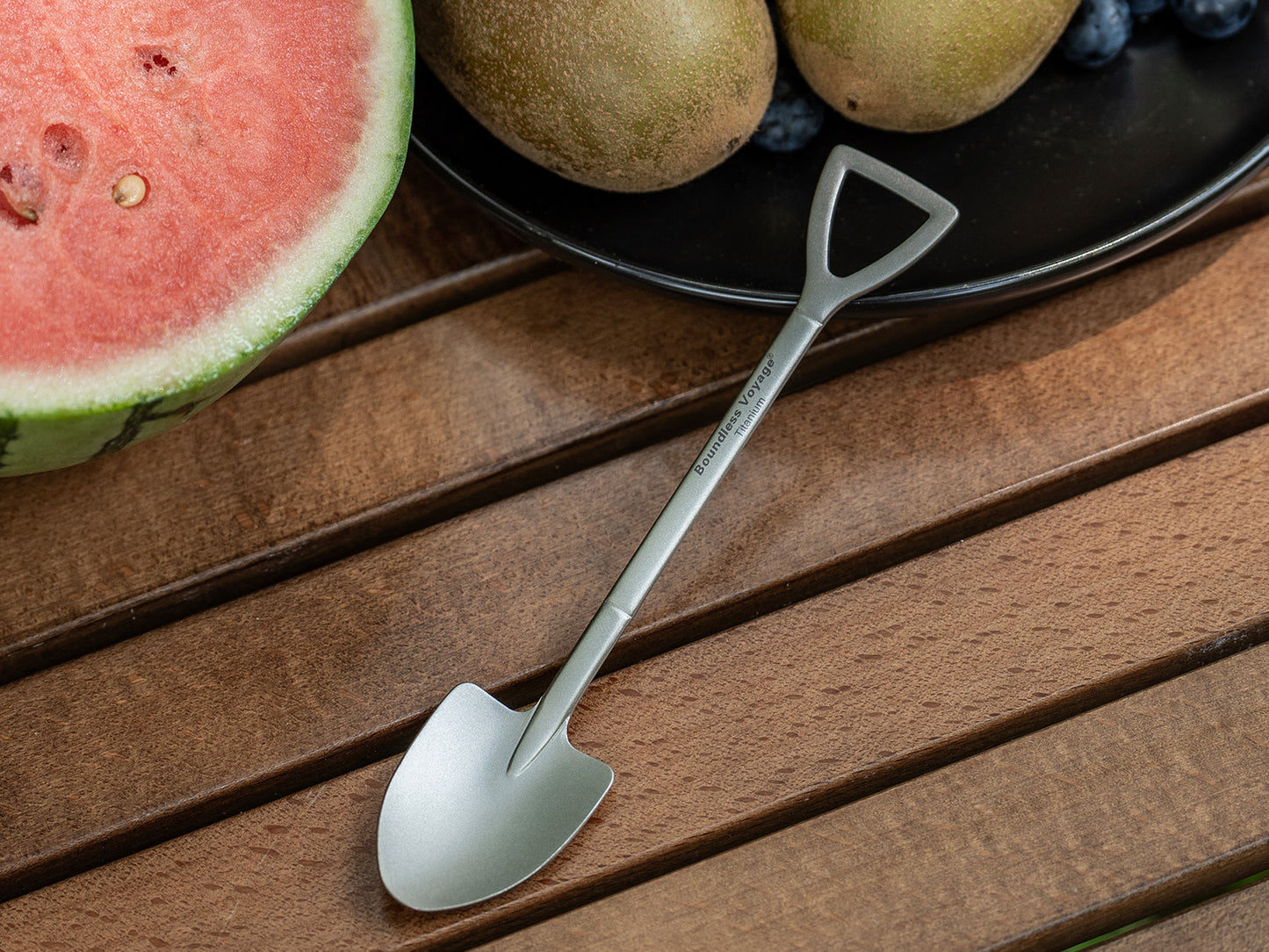 Boundless Voyage Cute Mini Titanium Shovel Spoon, Portable Lightweight Tableware for Ice Cream Fruit Outdoor Camping Daily Use Ti1129T