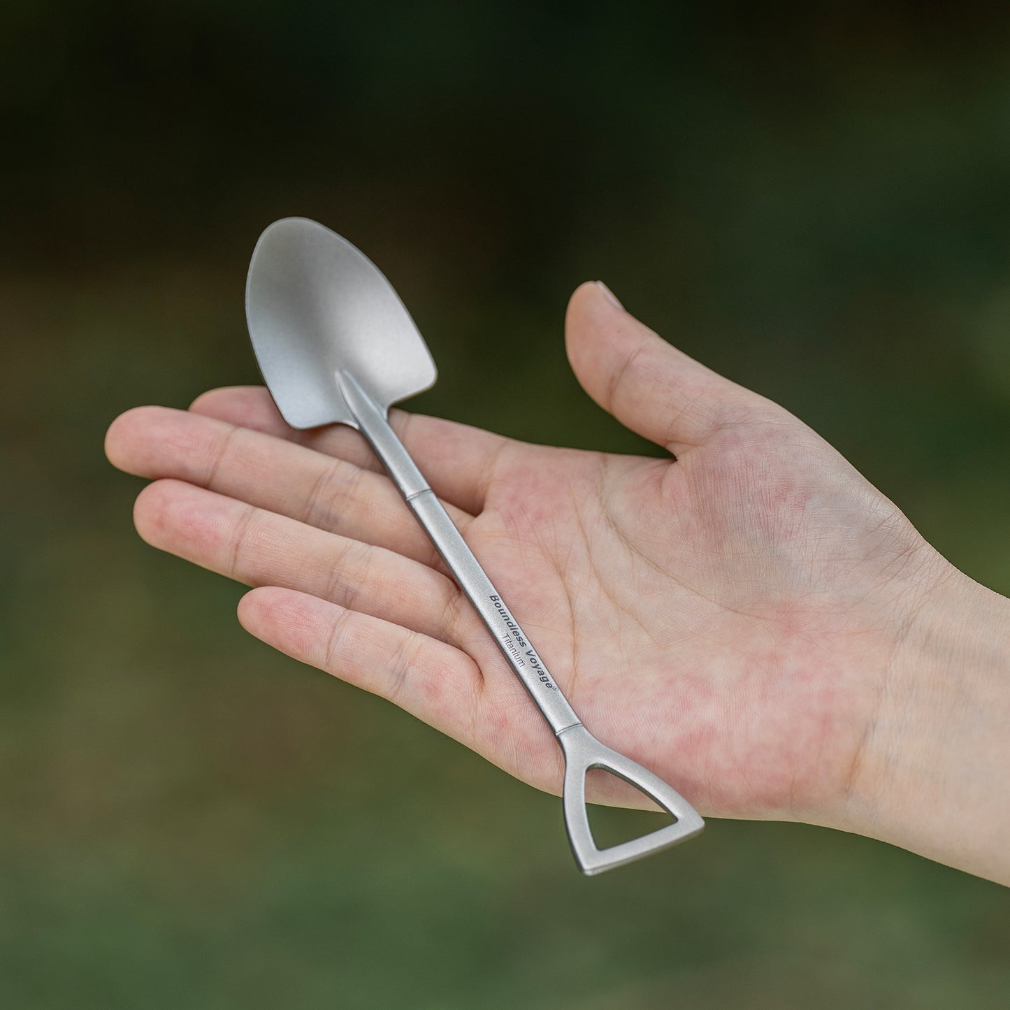 Boundless Voyage Cute Mini Titanium Shovel Spoon, Portable Lightweight Tableware for Ice Cream Fruit Outdoor Camping Daily Use Ti1129T