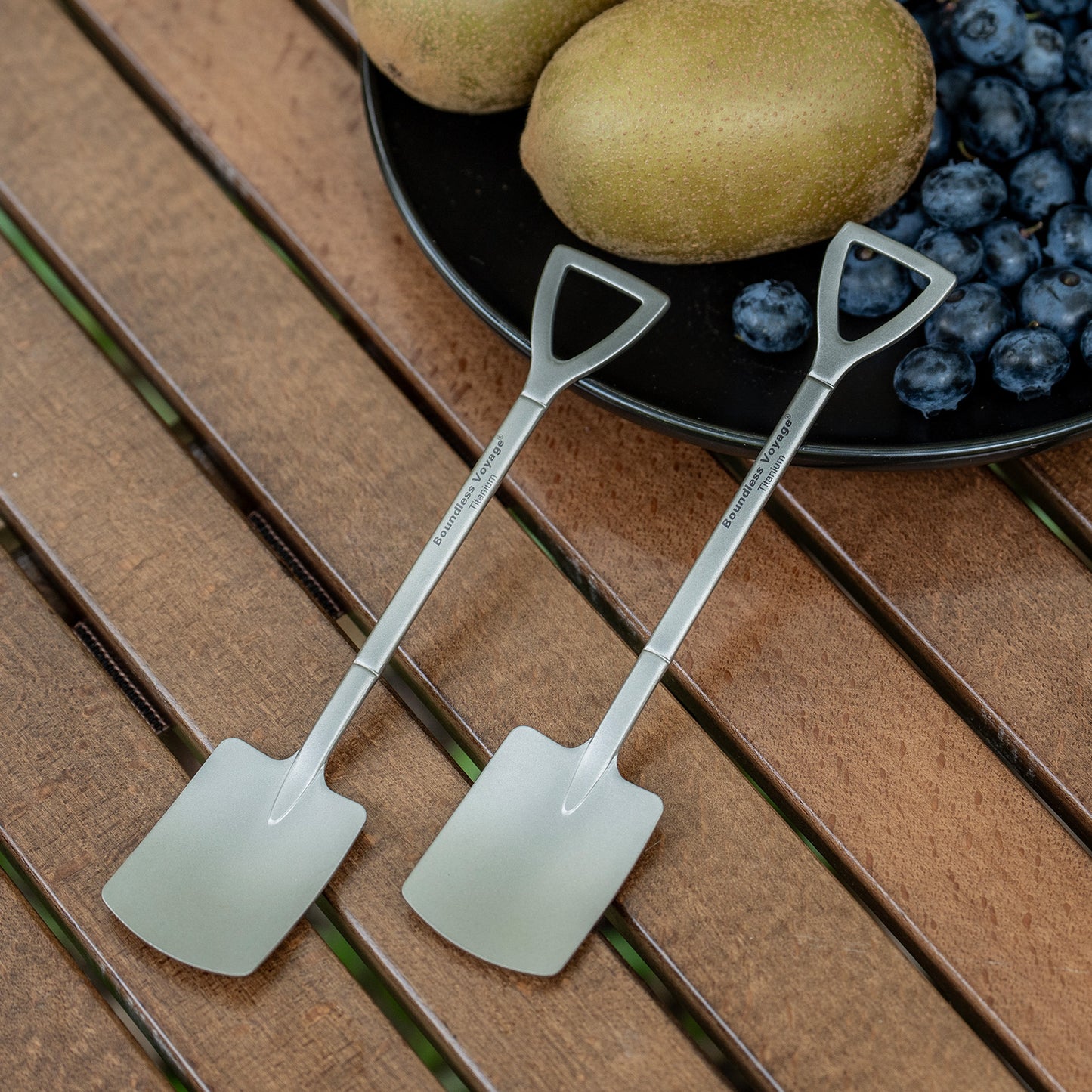 Boundless Voyage Cute Mini Titanium Shovel Spoon, Portable Lightweight Tableware for Ice Cream Fruit Outdoor Camping Daily Use Ti1130T