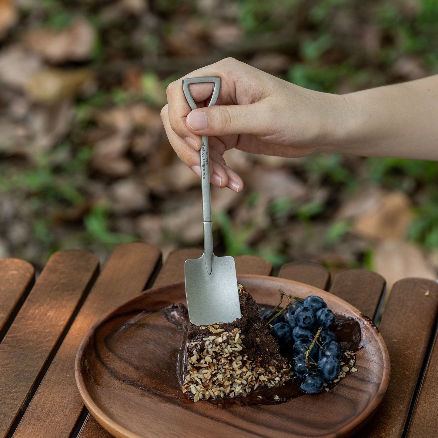 Boundless Voyage Cute Mini Titanium Shovel Spoon, Portable Lightweight Tableware for Ice Cream Fruit Outdoor Camping Daily Use Ti1130T