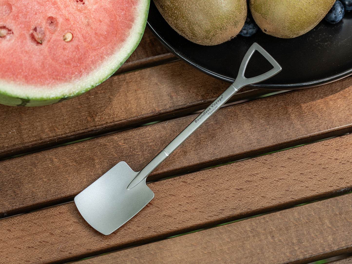 Boundless Voyage Cute Mini Titanium Shovel Spoon, Portable Lightweight Tableware for Ice Cream Fruit Outdoor Camping Daily Use Ti1130T