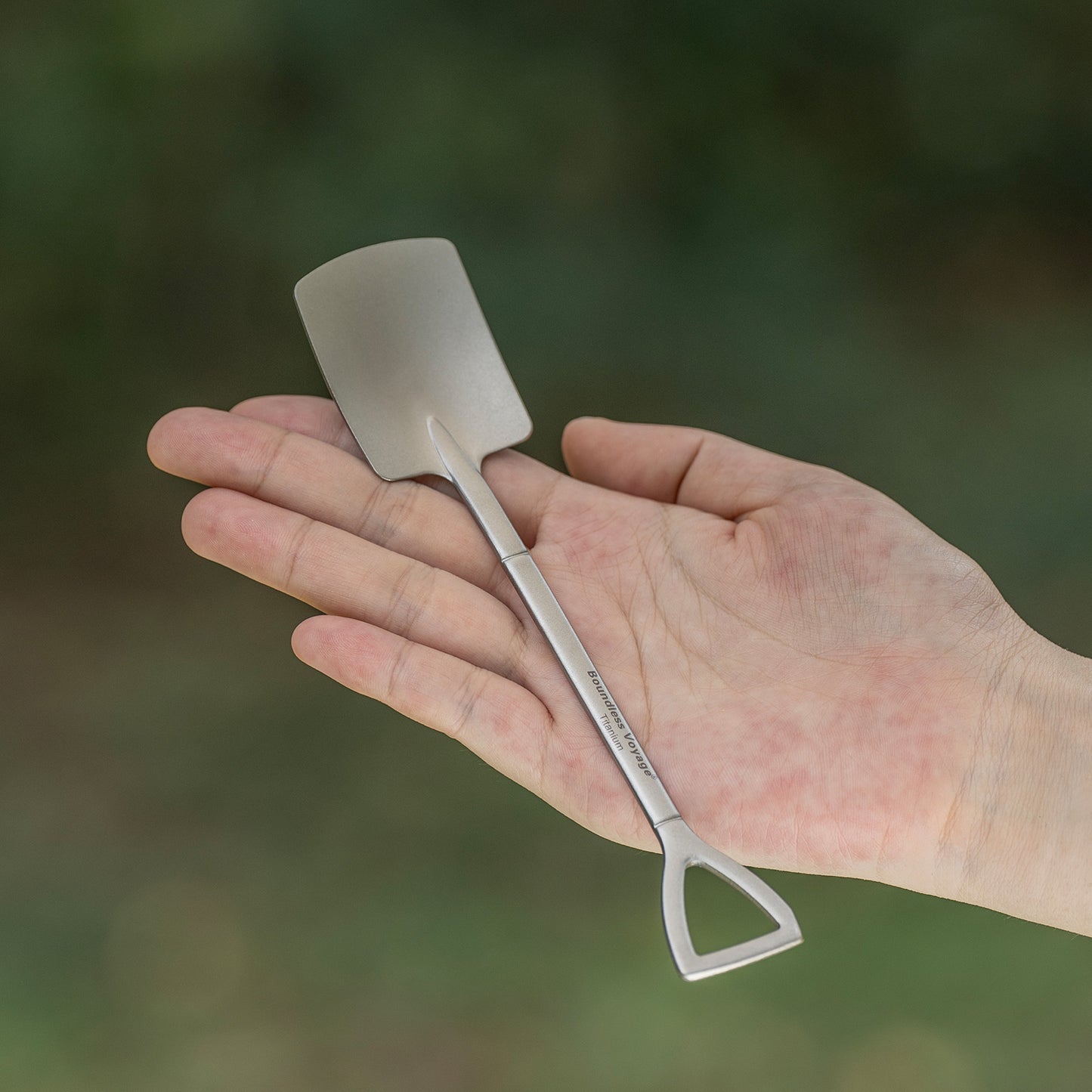 Boundless Voyage Cute Mini Titanium Shovel Spoon, Portable Lightweight Tableware for Ice Cream Fruit Outdoor Camping Daily Use Ti1130T