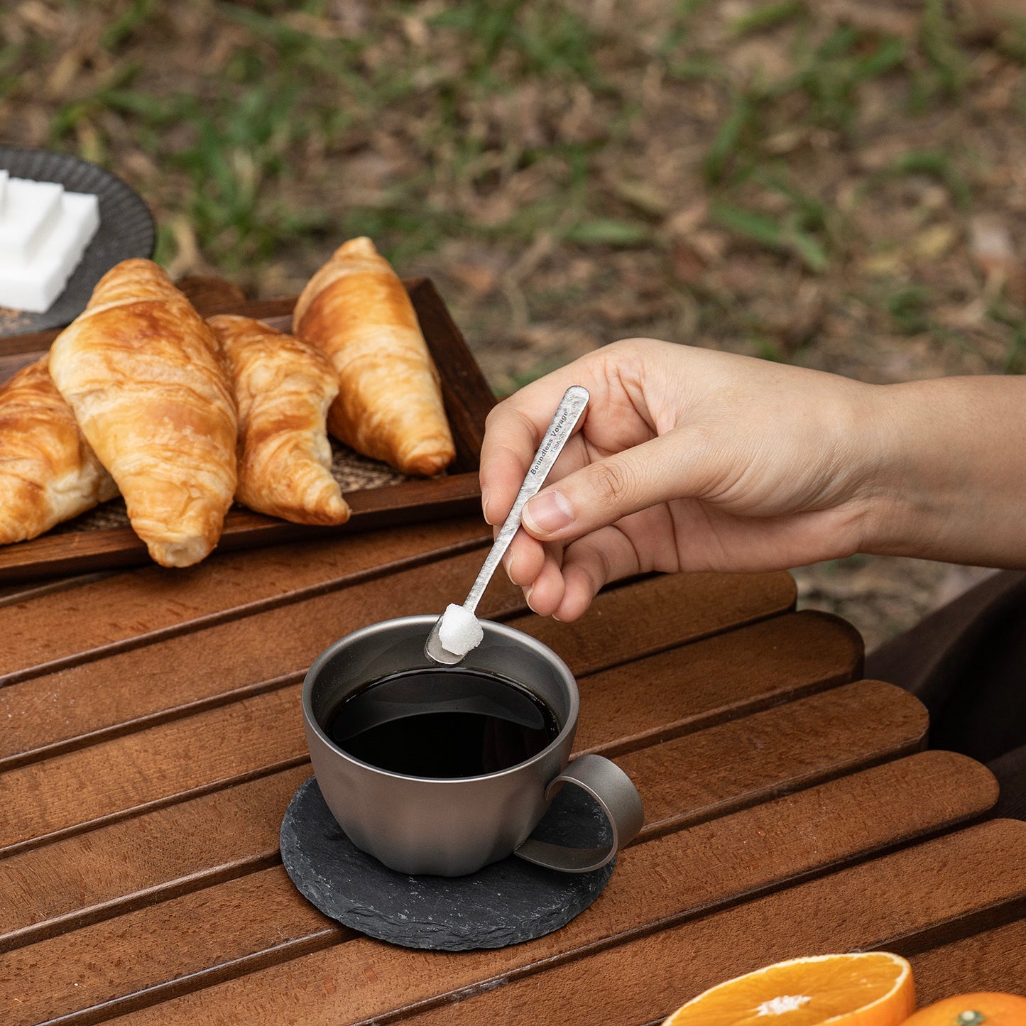 Boundless Voyage 5-PCS Pure Titanium Mini Coffee & Espresso Spoons | Ultralight Rustproof Stirring Spoons for Coffee, Tea & Cocoa, Dishwasher Safe Ti1133T