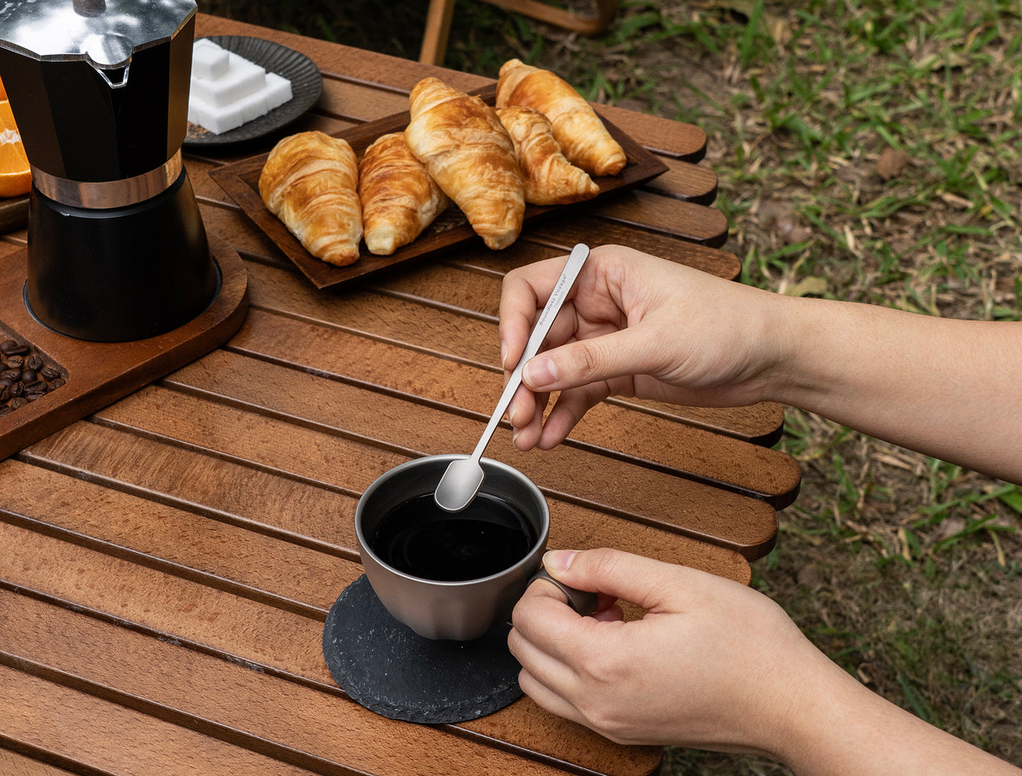 Boundless Voyage 5-PCS Pure Titanium Mini Coffee & Espresso Spoons | Ultralight Rustproof Stirring Spoons for Coffee, Tea & Cocoa, Dishwasher Safe Ti1134T